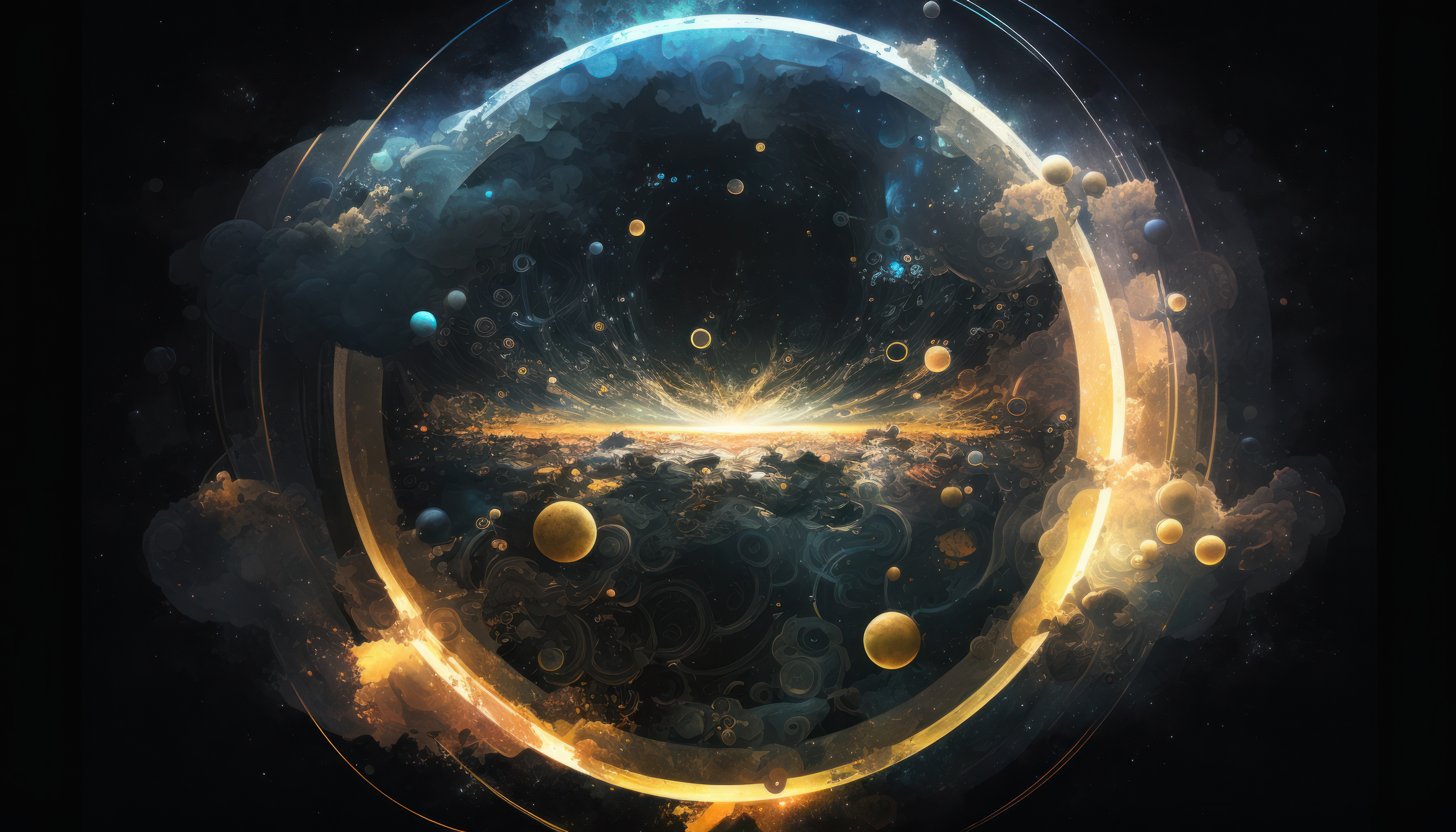 Ai Art Illustration Circle Space Nebula 4579x2616
