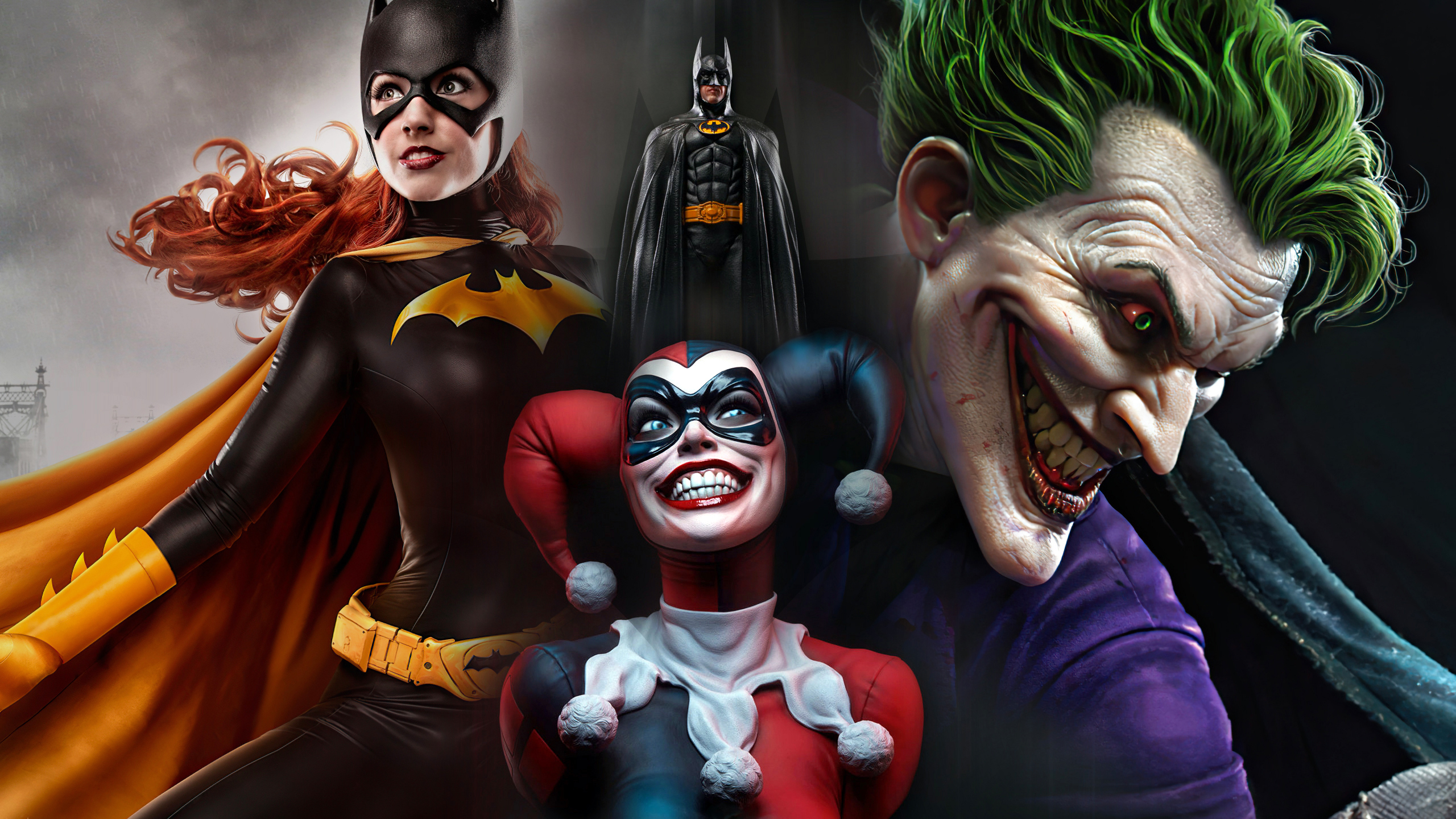 Gotham City Sirens DC Comics Batman Joker Harley Quinn Bat Girl 2560x1440