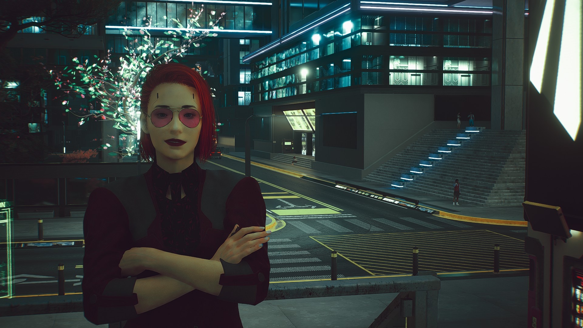 Cyberpunk 2077 Female Version V Cyberpunk 2077 Redhead Women With Glasses City Multi Colored Clothin 1920x1080