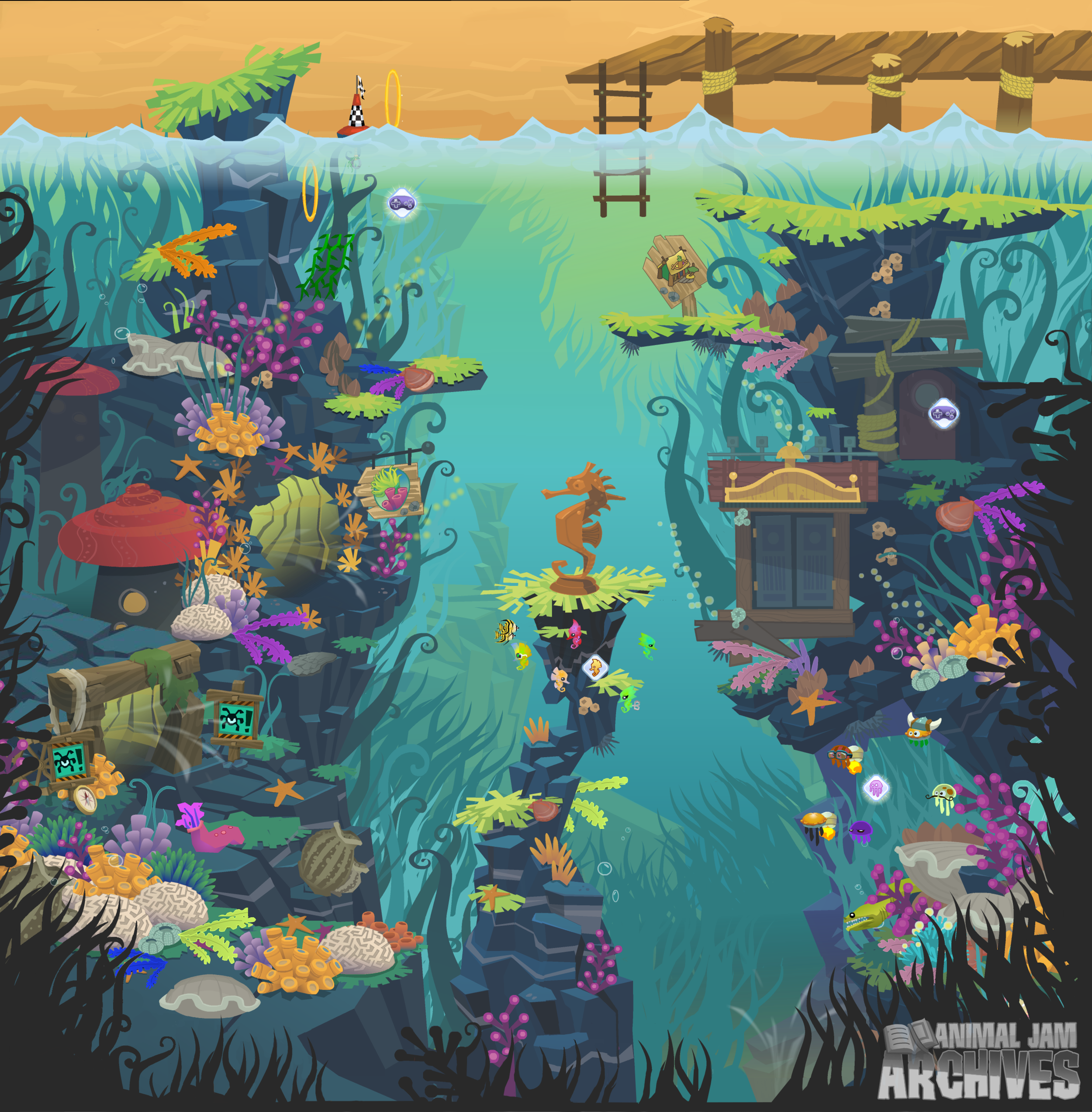 Video Games Water Video Game Art Coral Underwater Jetty 2500x2545