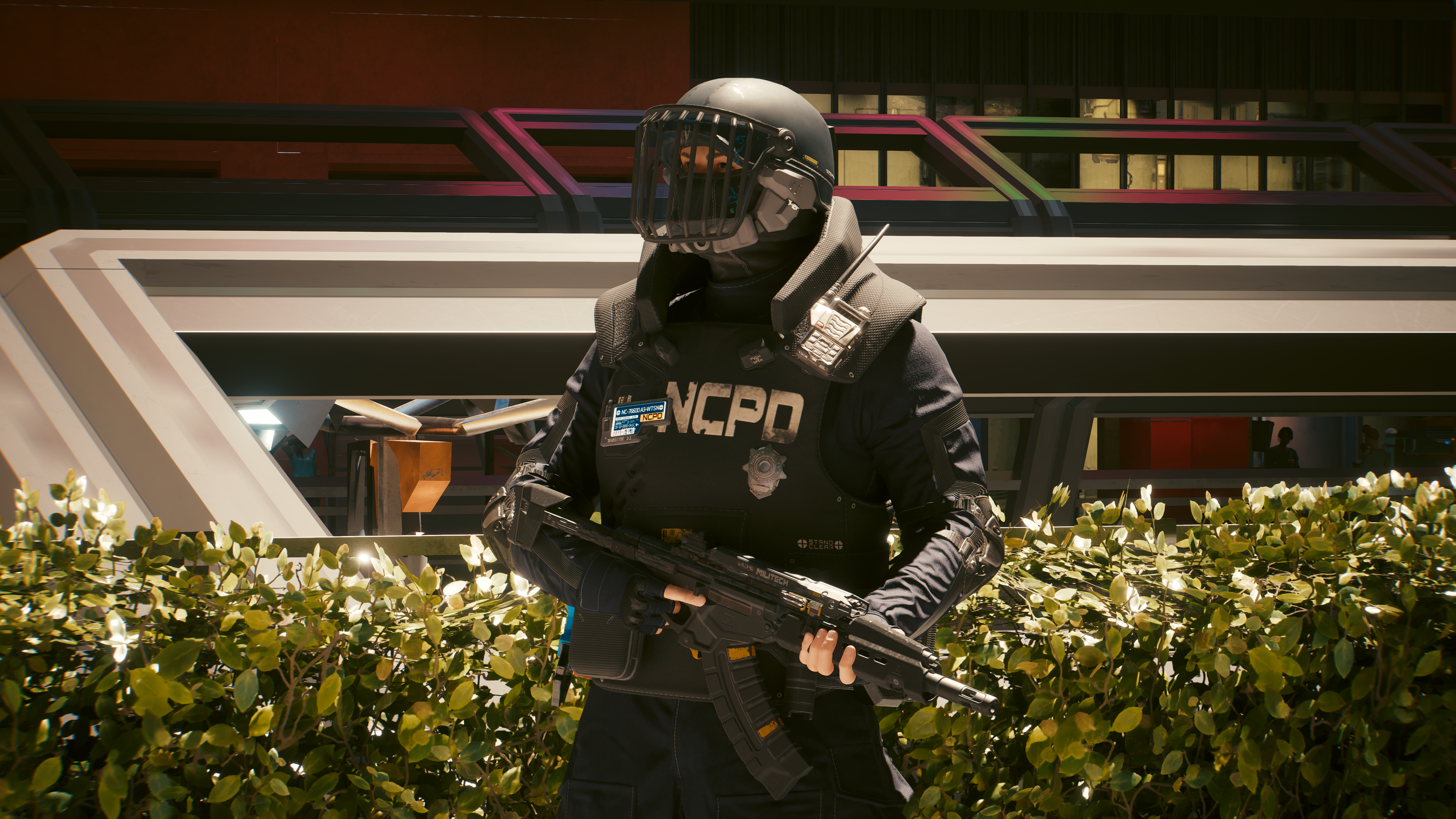 Cyberpunk 2077 Video Games Nvidia RTX Path Tracing Helmet Gun CGi Uniform Video Game Characters Leav 5120x2880