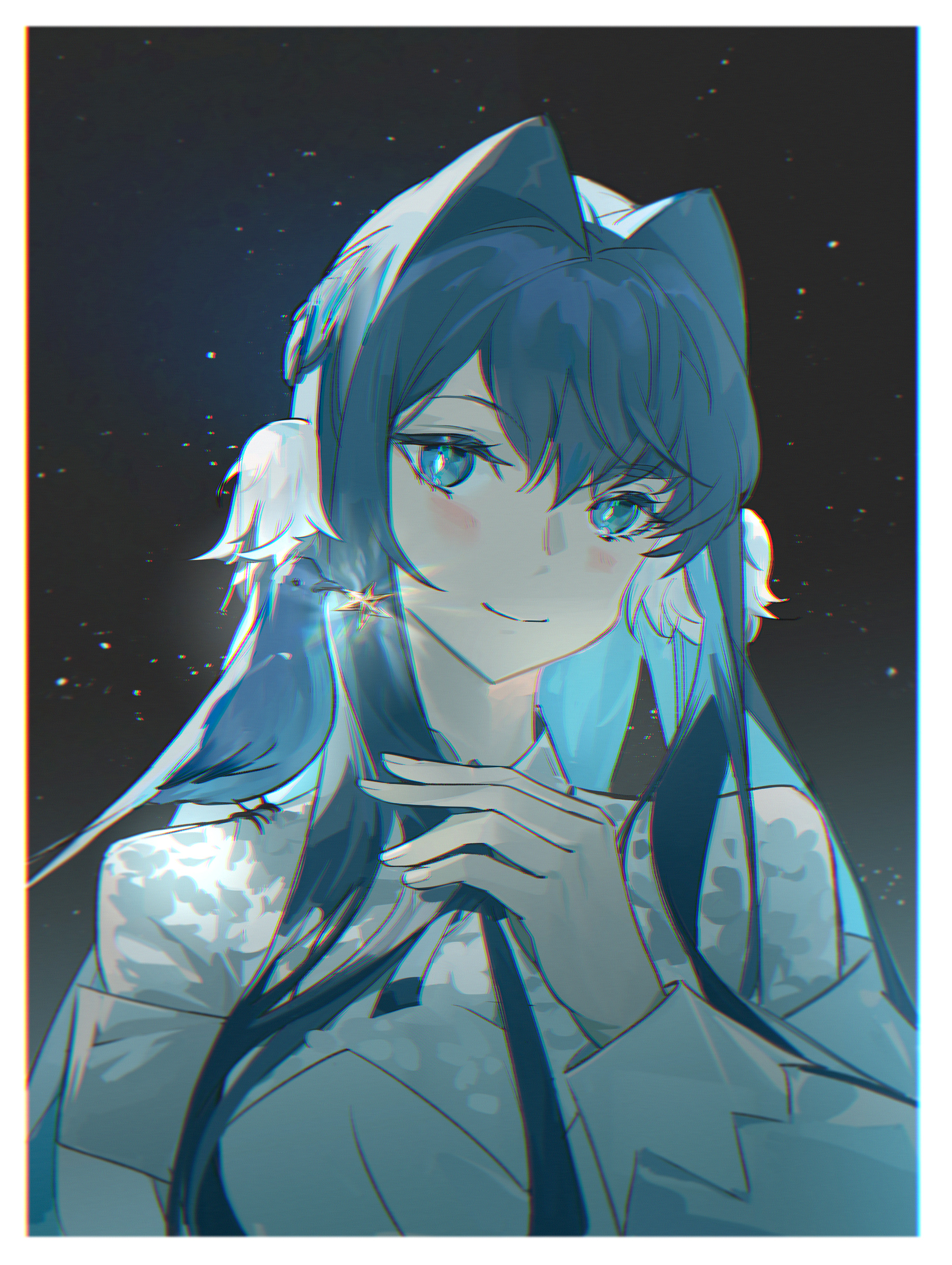 Anime Anime Girls Arknights Astesia Arknights Long Hair Blue Hair Solo Artwork Digital Art Fan Art 1879x2496
