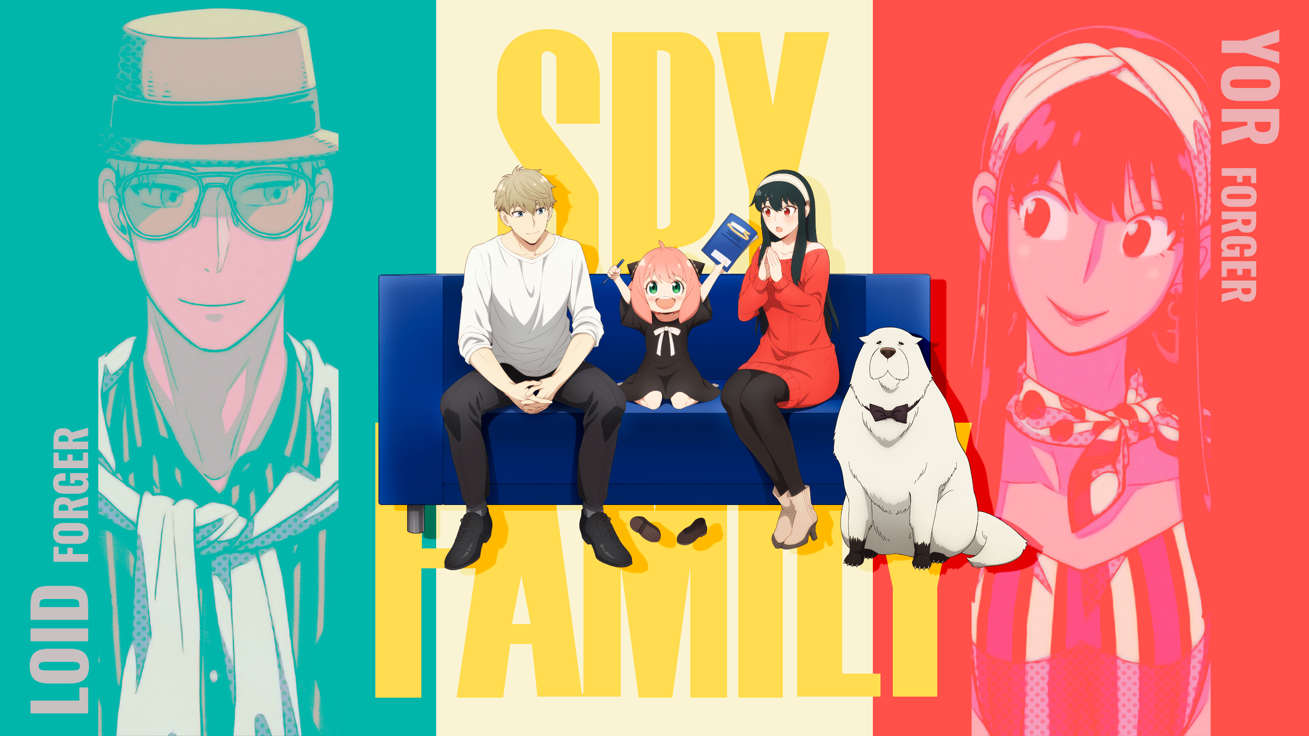 Spy X Family Anya Forger Loid Forger Yor Forger Smiling Anime Anime Boys Anime Girls Dog 2560x1440