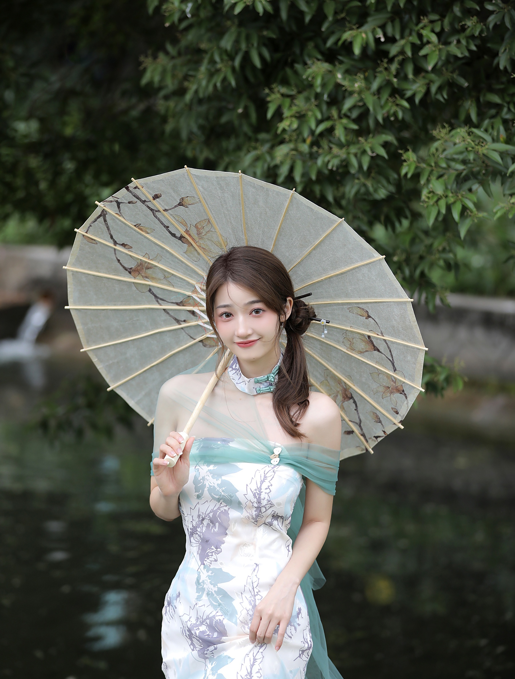 Smile Asian Women Blue Skirt 1800x2370