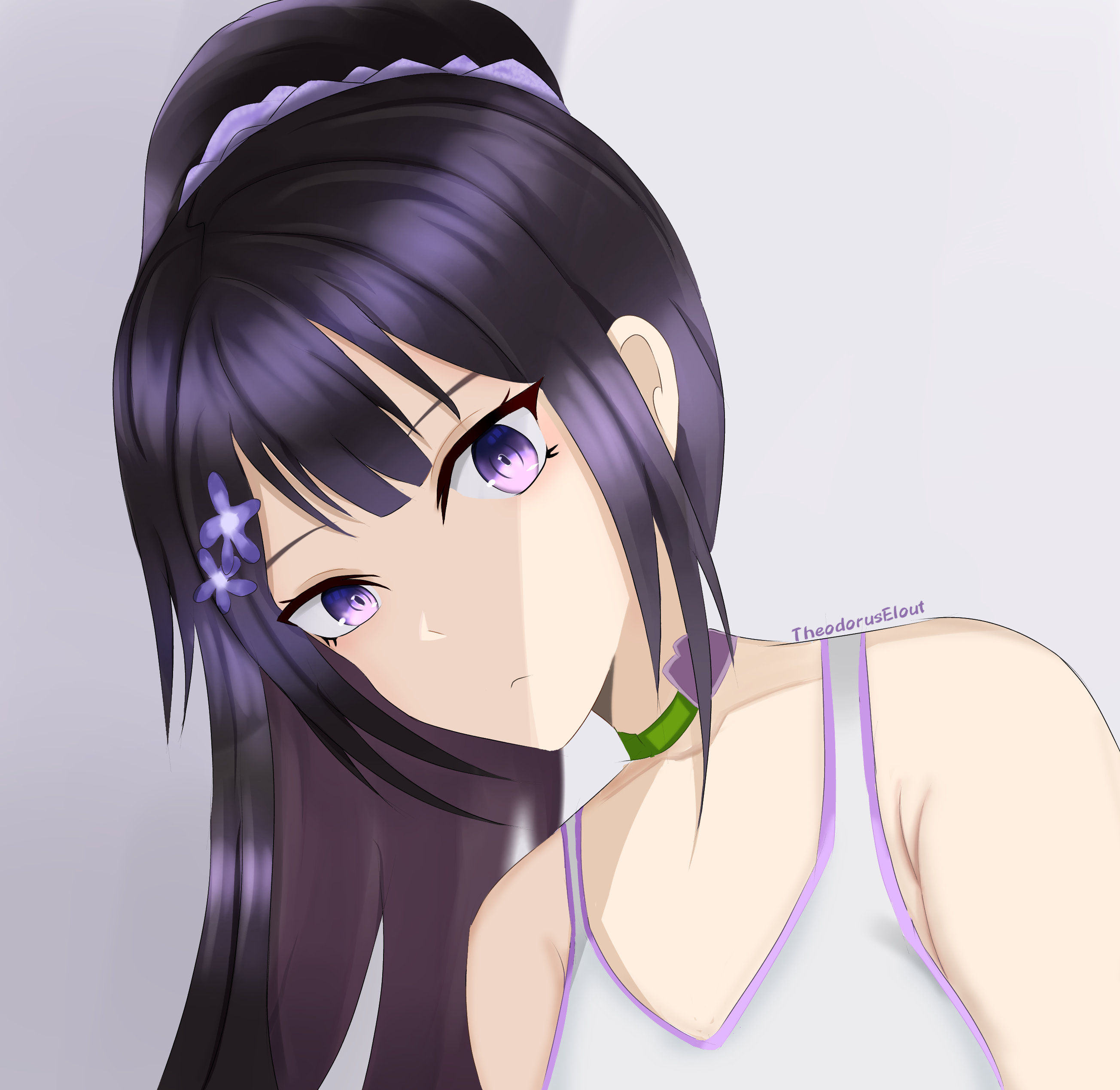 Anime Anime Girls Blue Archive Otohana Sumire Ponytail Long Hair Black Hair  Solo Artwork Digital Art Wallpaper - Resolution:2608x2536 - ID:1349429 -  
