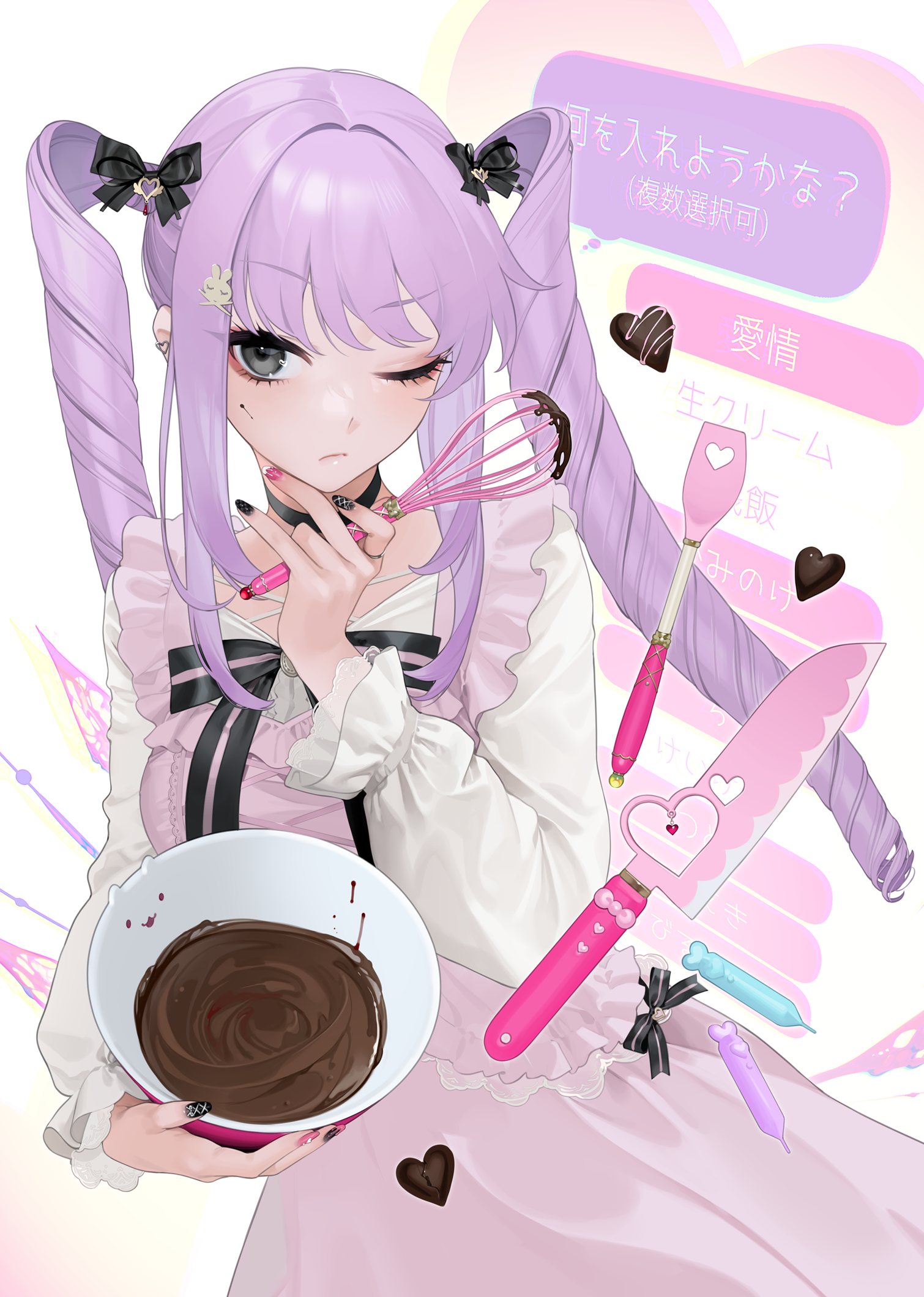 Anime Anime Girls Purple Hair Chocolate Japanese 1510x2120