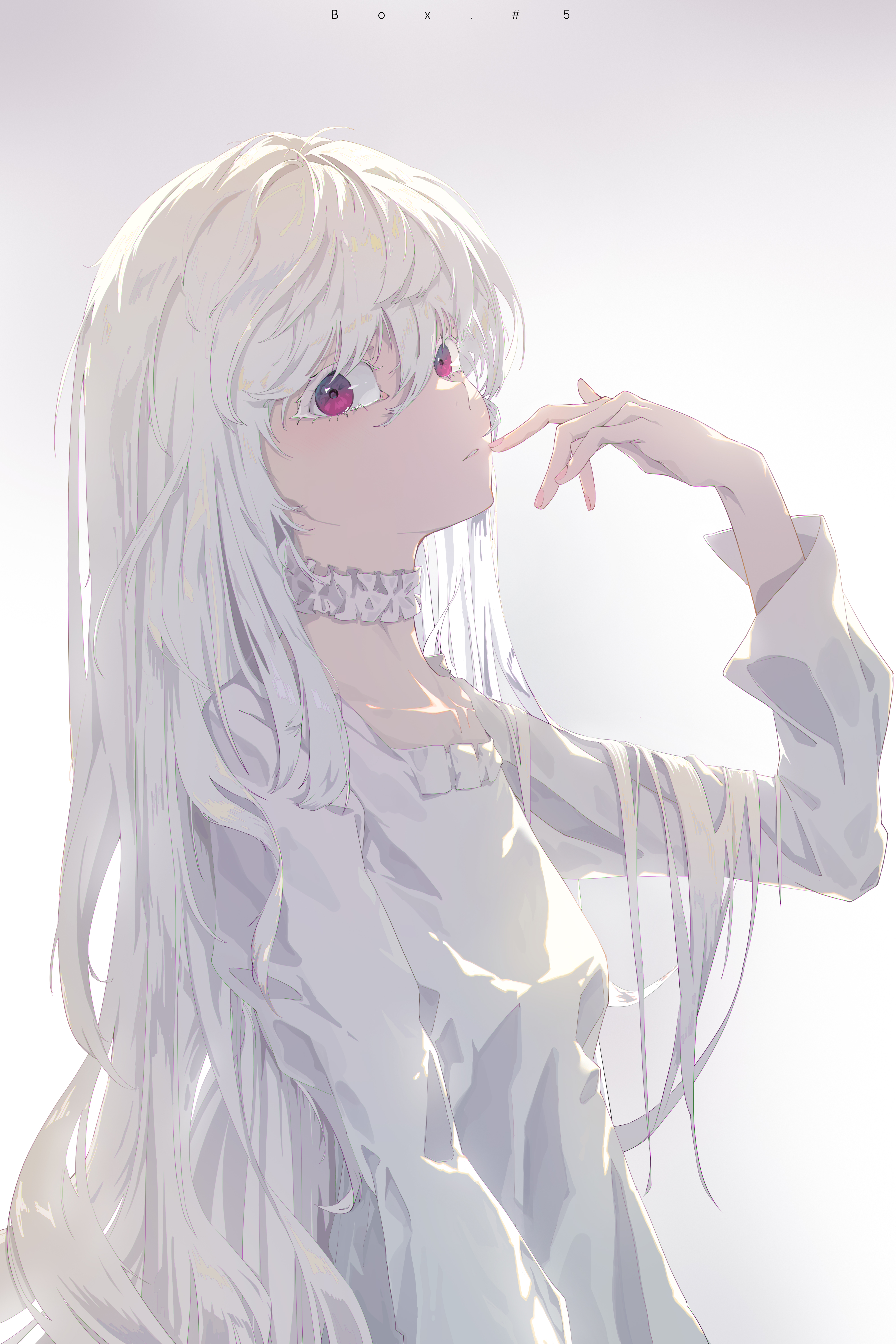 Rotarran Artwork Anime Girls White Hair Red Eyes Wallpaper -  Resolution:4000x6000 - ID:1329328 