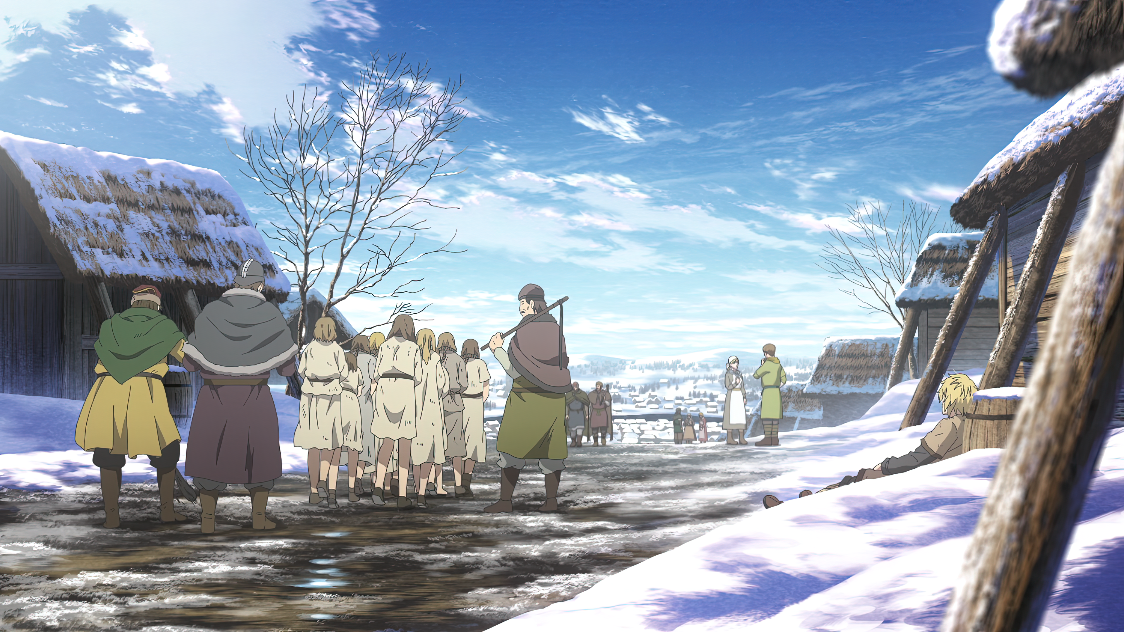 Vinland Saga Anime 4K Anime Boys Anime Screenshot Sky Clouds Snow 3840x2160