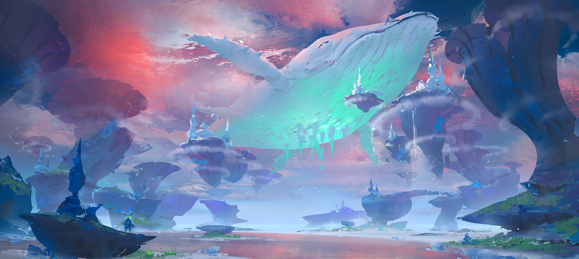 Digital Art Fantasy Art 3 LY Studio Whale Landscape Surreal 1900x851