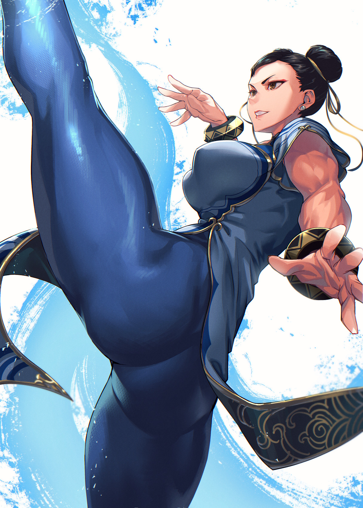 Anime Anime Girls Street Fighter Street Fighter Vi Chun Li Hairbun Brunette Solo Artwork Digital Art 1215x1700