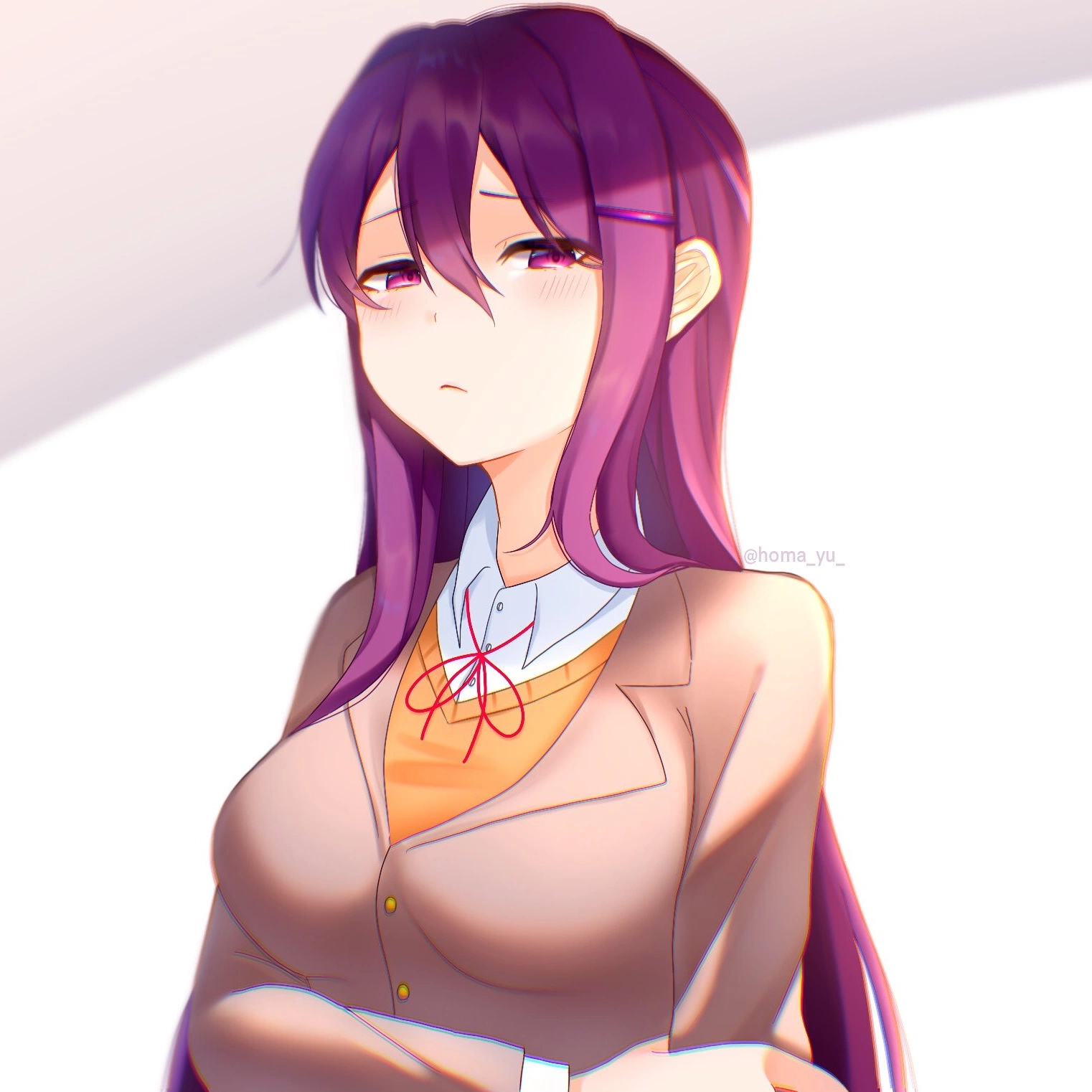 Anime Anime Girls Doki Doki Literature Club Yuri Doki Doki Literature Club Long Hair Purple Hair Sol 1522x1522