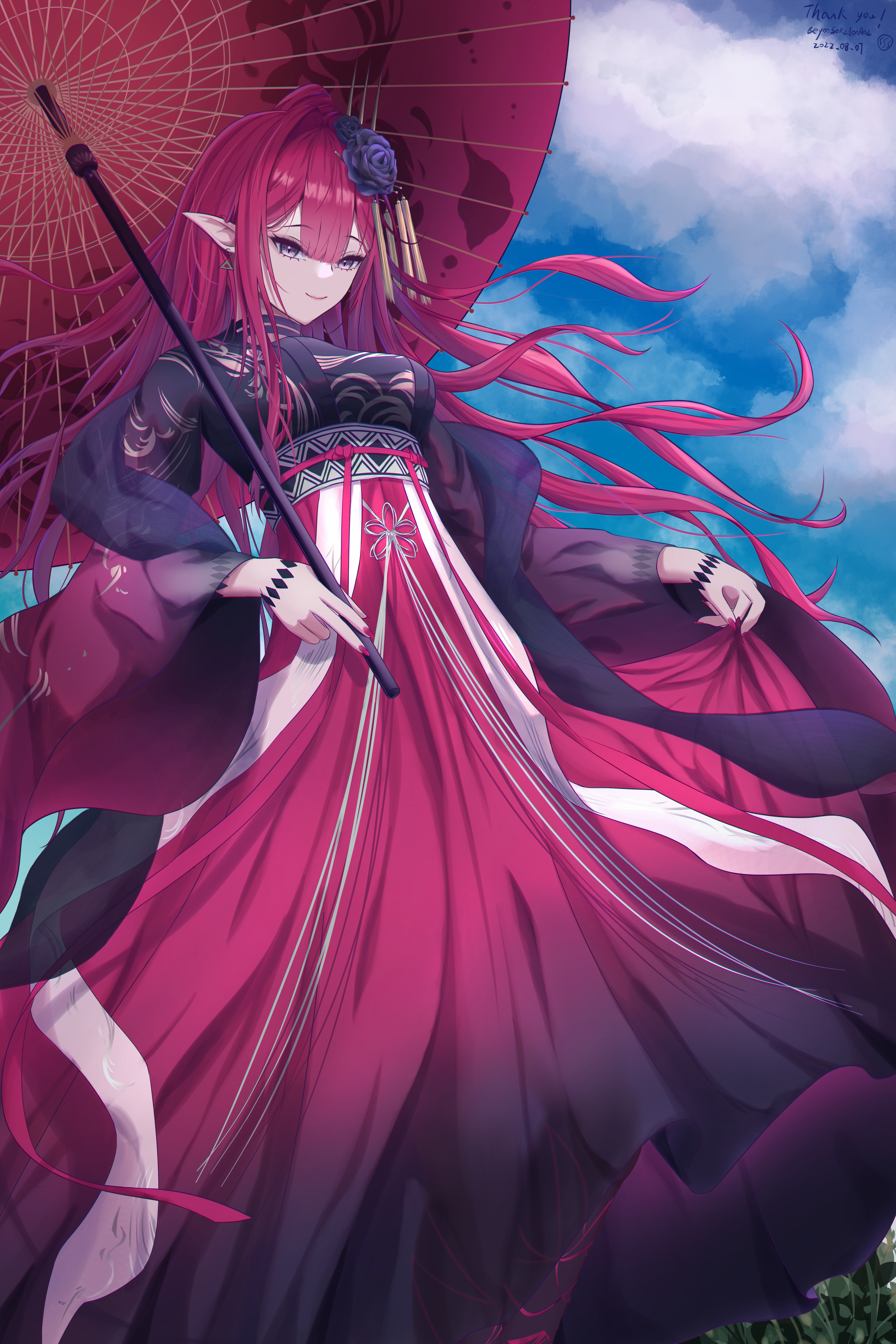 Fate Series Fate Grand Order Baobhan Sith Anime Girls Umbrella Redhead Pointy Ears 4000x6000