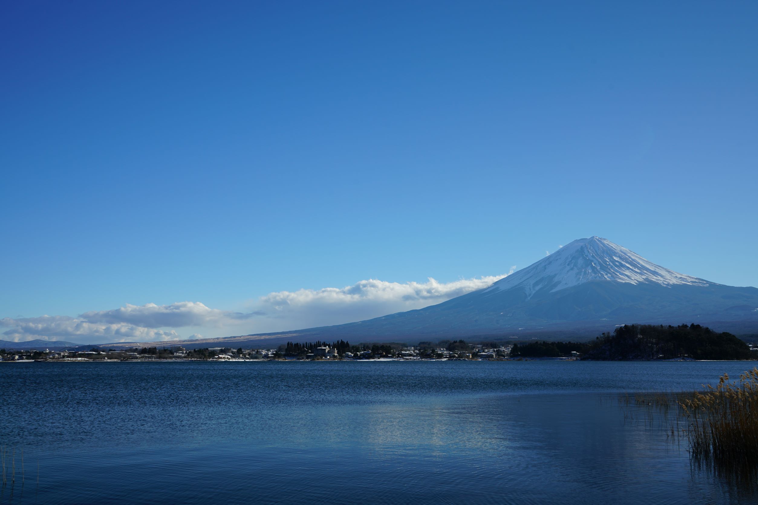 Fuji Mountain Japan Mount Fuji Nature Water 2507x1672