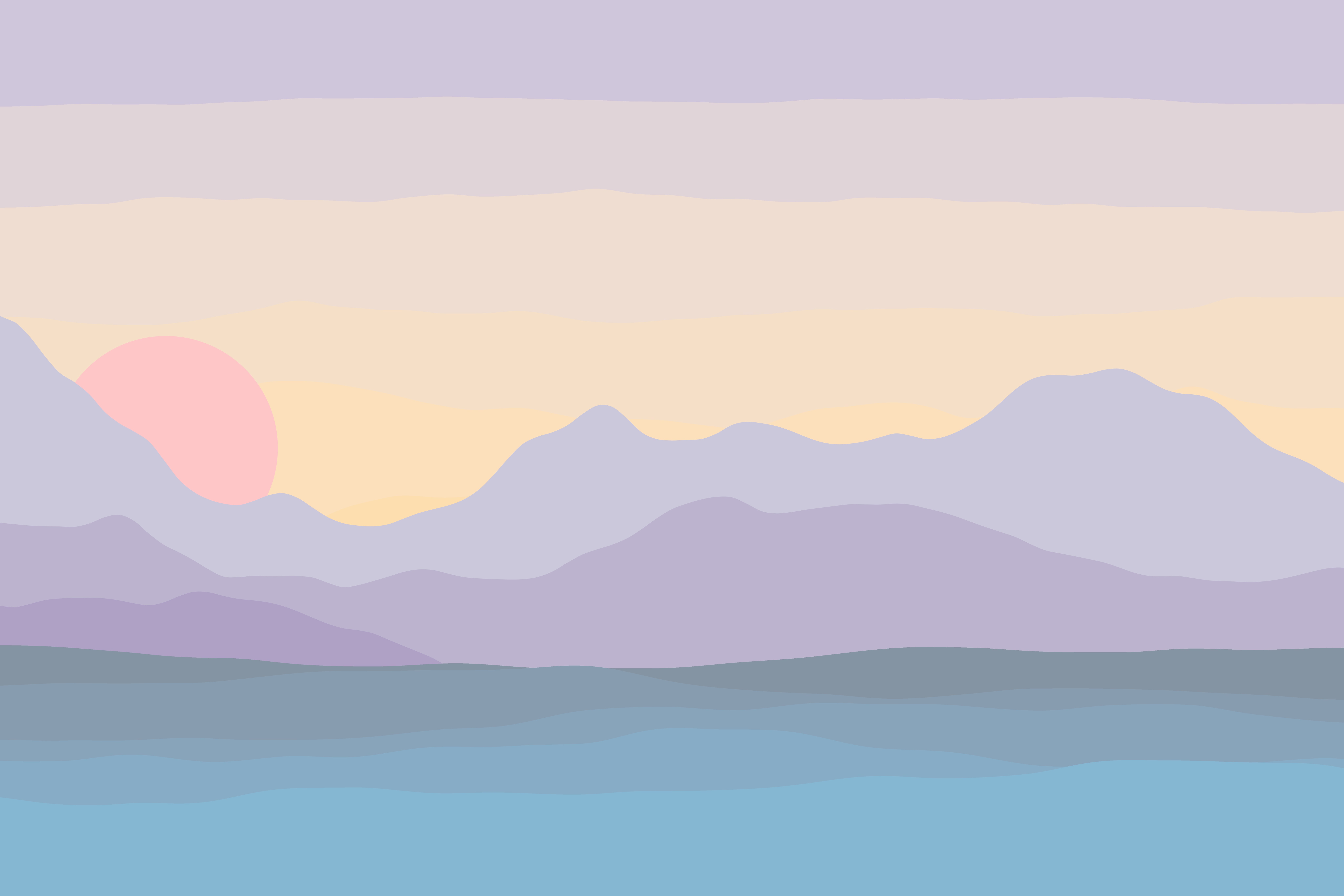 Digital Digital Art Artwork Illustration Sunset Minimalism Nature Colorful Sun Mountains 8192x5461