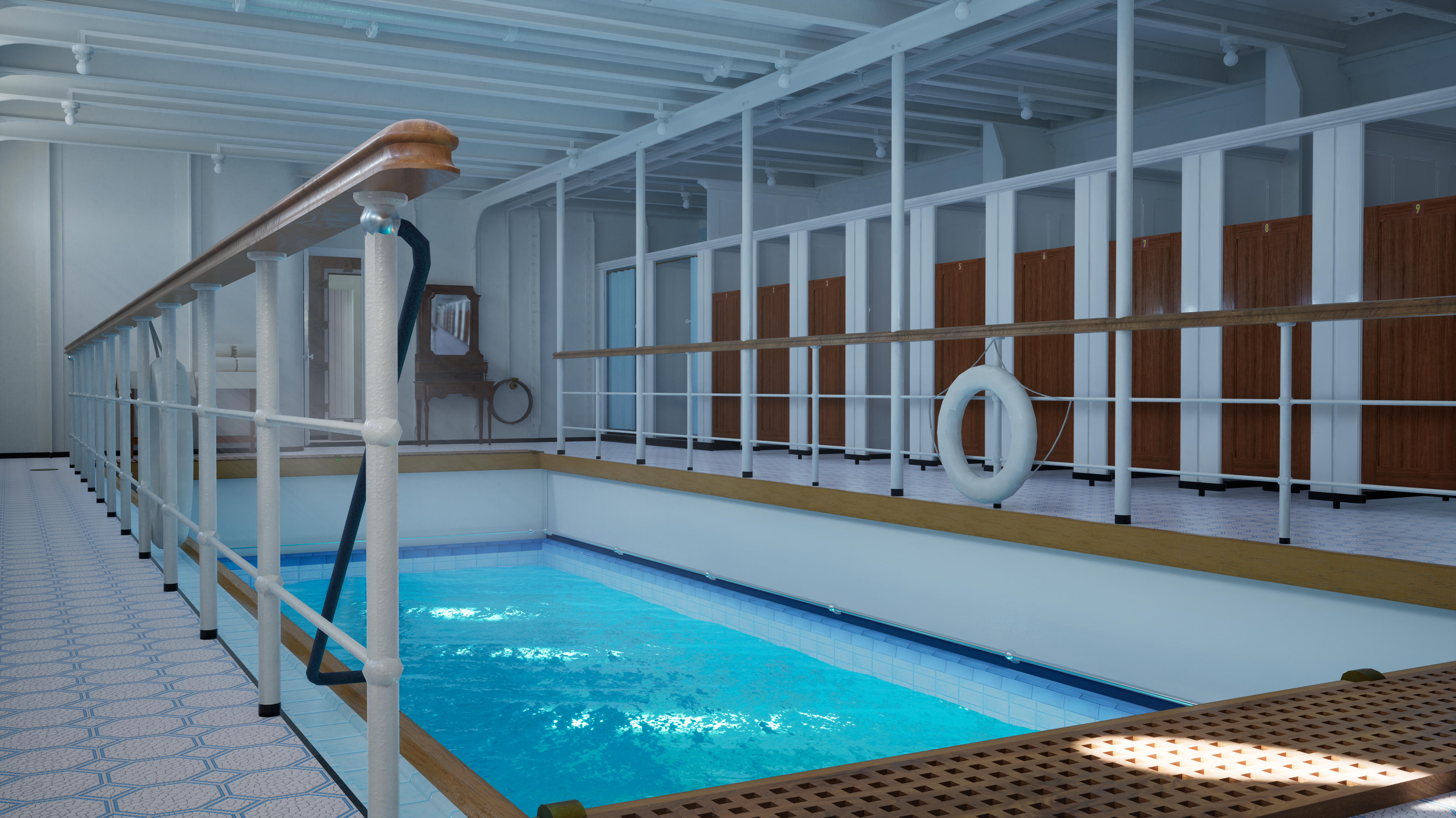 Titanic Video Games CGi Swimming Pool Water Interior 5120x2880