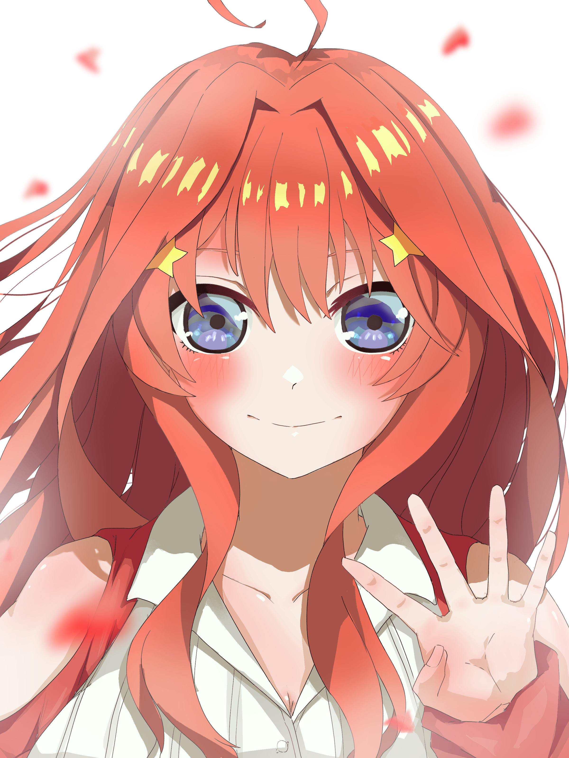 Anime Anime Girls 5 Toubun No Hanayome Nakano Itsuki Long Hair Redhead Solo Artwork Digital Art Fan  2400x3200