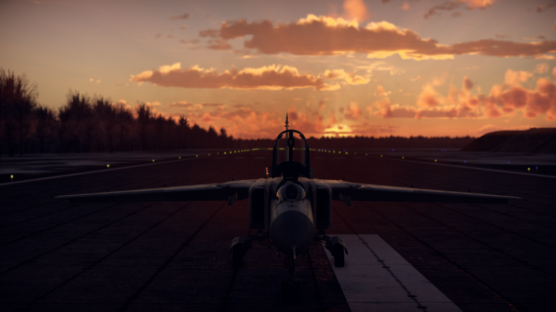 MiG 23ML War Thunder Airplane Jet Fighter Sunset Sunset Glow Clouds Sky Aircraft Video Games CGi 1920x1080