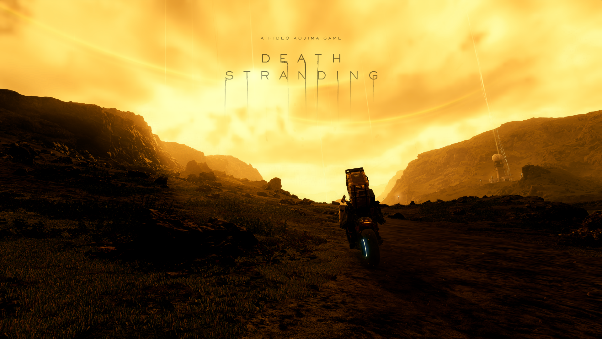 Death Stranding Yellow Background Motorcycle Norman Reedus Video Game Art Video Games 1919x1079
