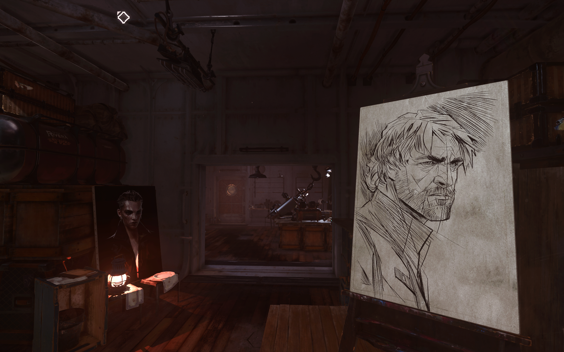Dishonored 2 Bethesda Softworks Video Games CGi Painting Drawing Beard Interior 1920x1200