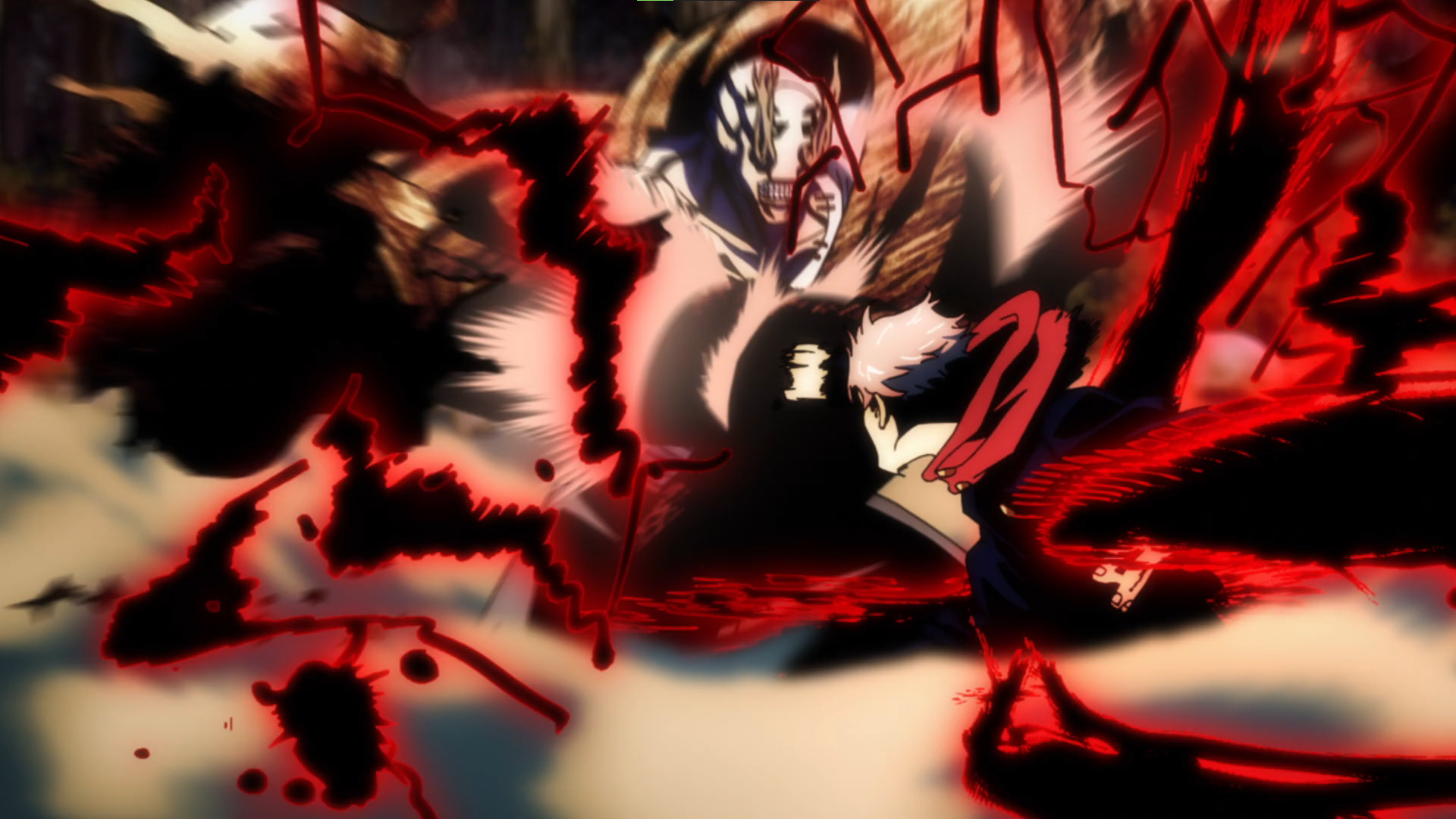 Jujutsu Kaisen Yuji Itadori Demon Demon Face Fighting Uniform Pink Hair Undercut Hairstyle Anime Ani 1920x1080