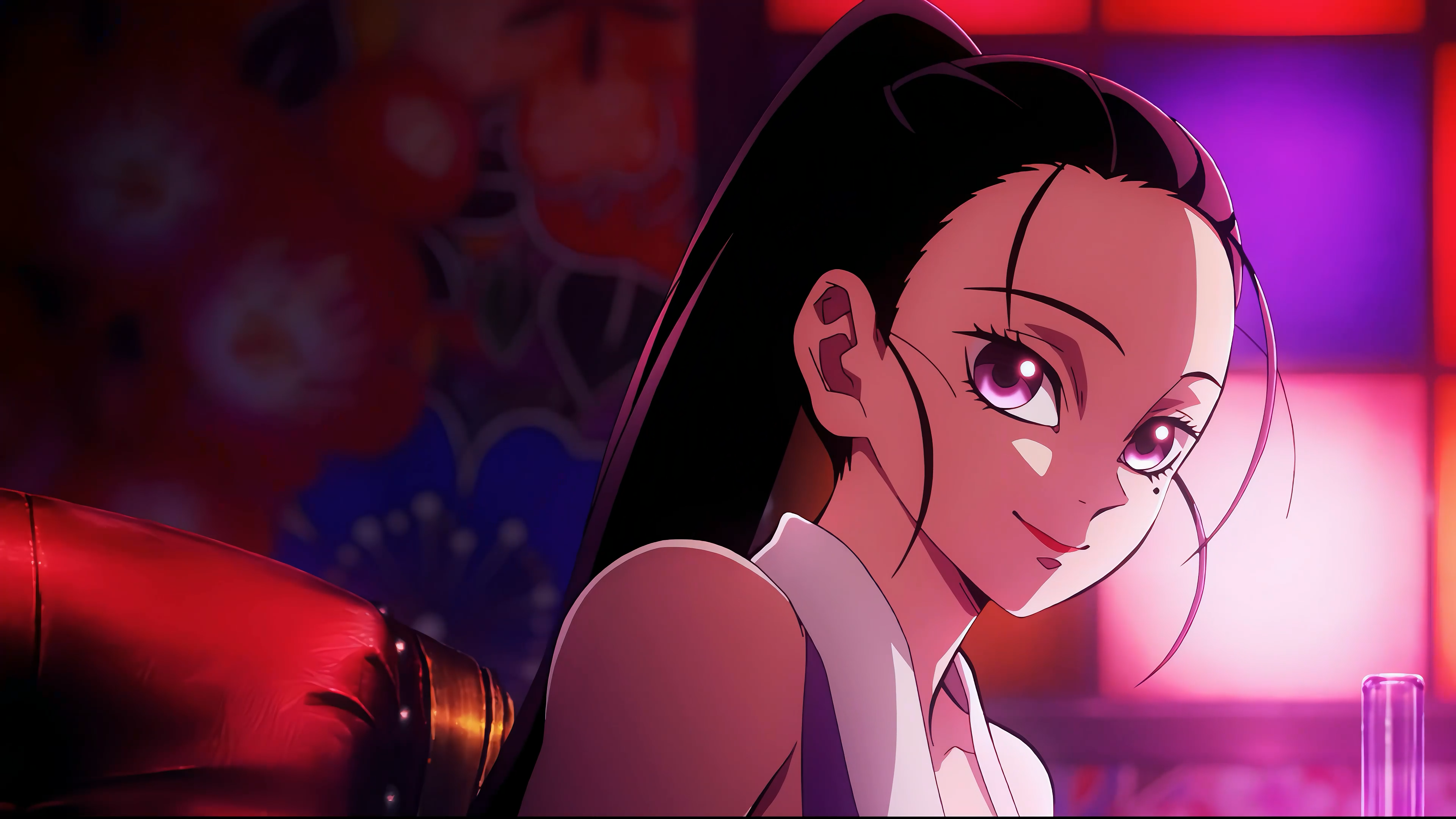 Kimetsu No Yaiba Hinatsuru Smiling Anime Screenshot Ponytail Moles Mole Under Eye Looking At Viewer  3840x2160