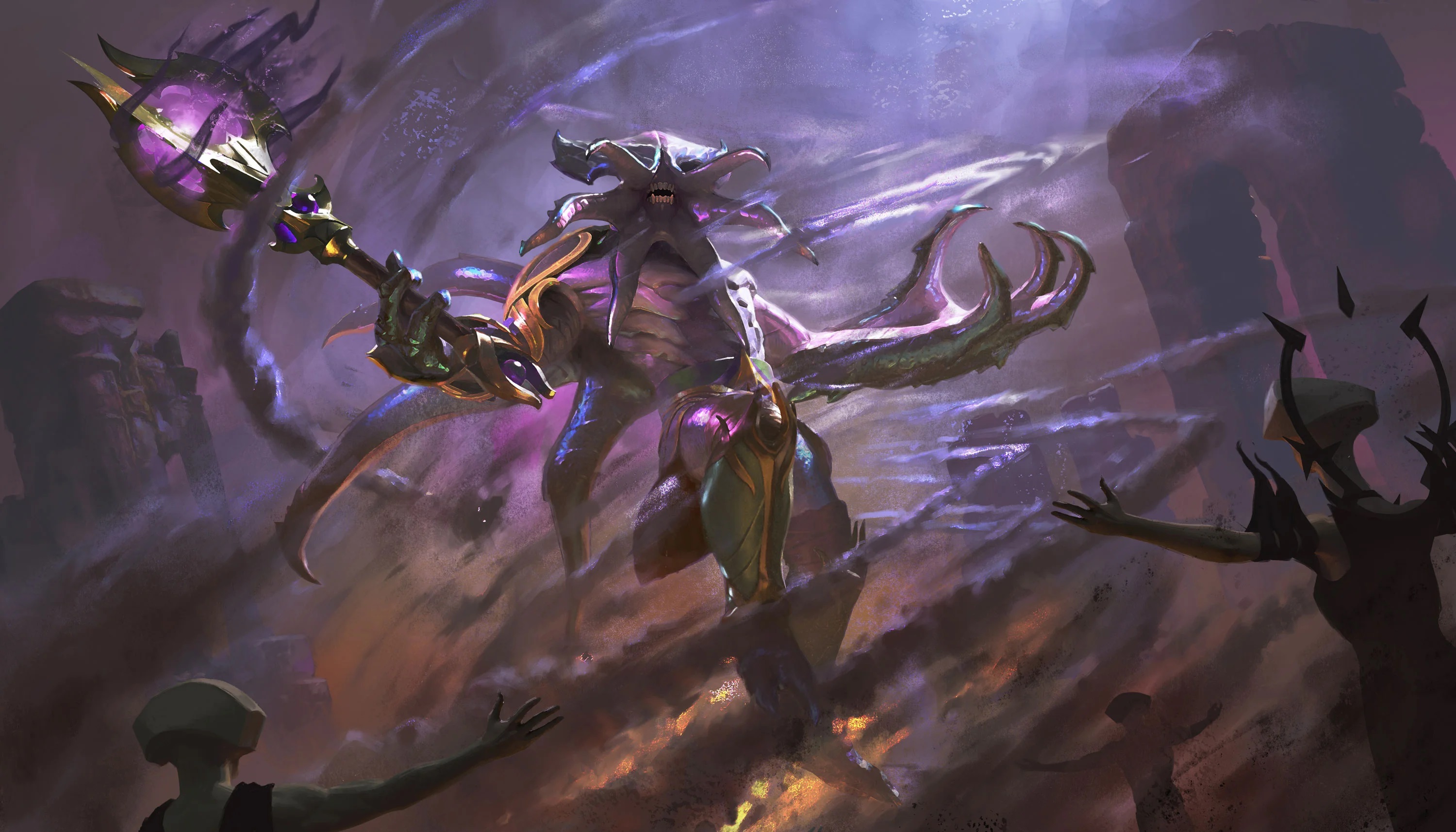 Dota 2 Dota Valve Faceless Void Tentacles Mace Video Games Video Game Art Video Game Characters 3000x1714