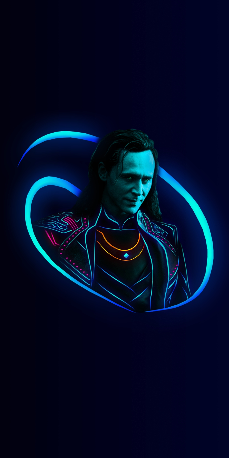 Marvel Comics Marvel Cinematic Universe Portrait Portrait Display Neon Loki Tom Hiddleston Villains  950x1900