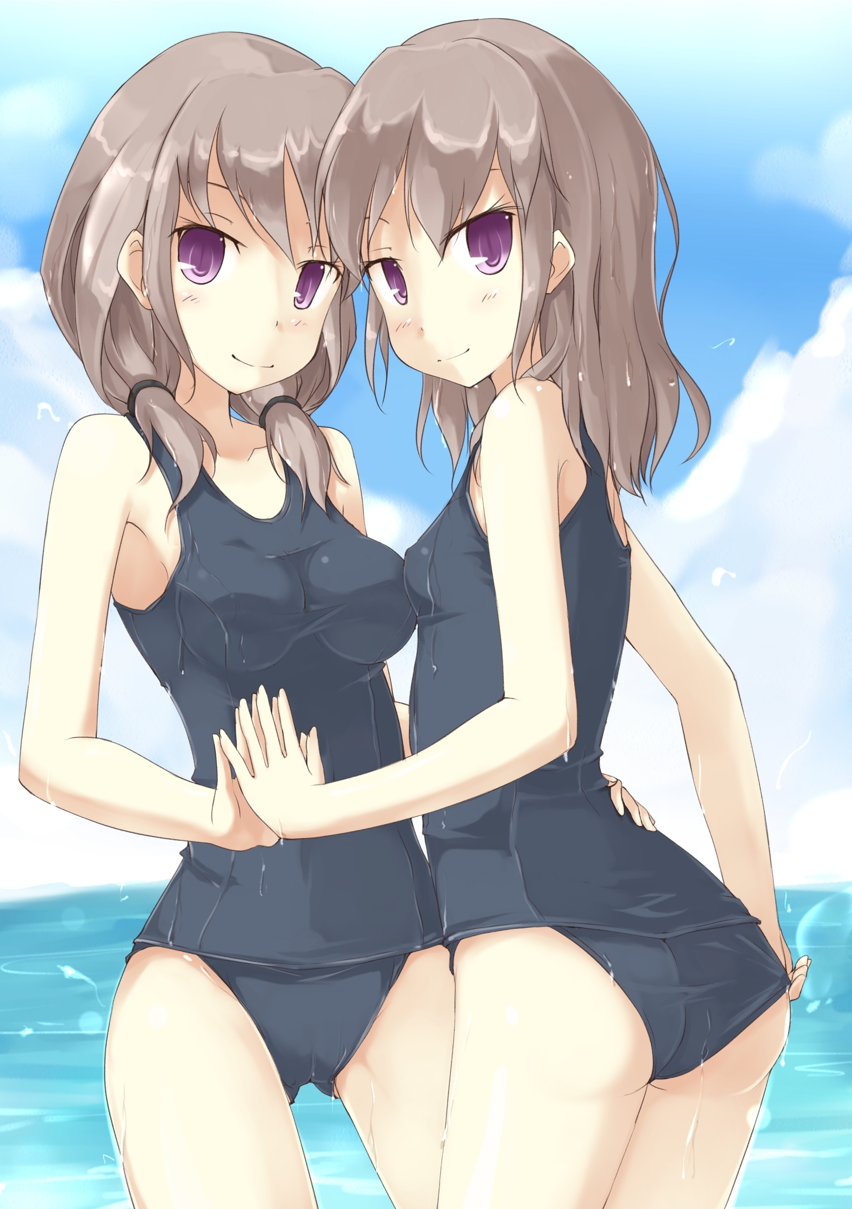Anime Anime Girls Original Characters Twins Artwork Digital Art Fan Art 1748x2480