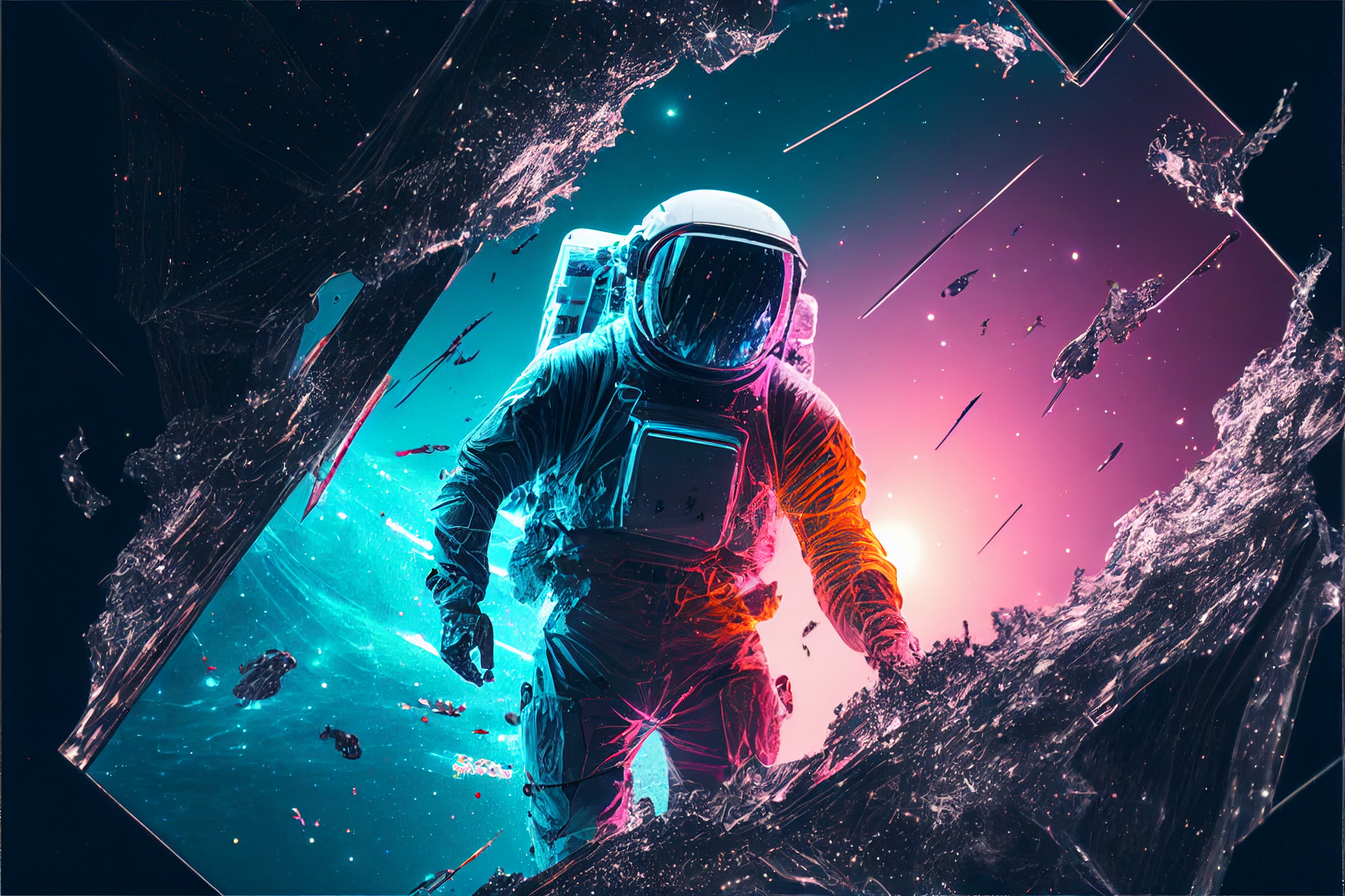 Ai Art Astronaut Spacesuit Space Science Fiction Abstract Midjourney 2304x1536