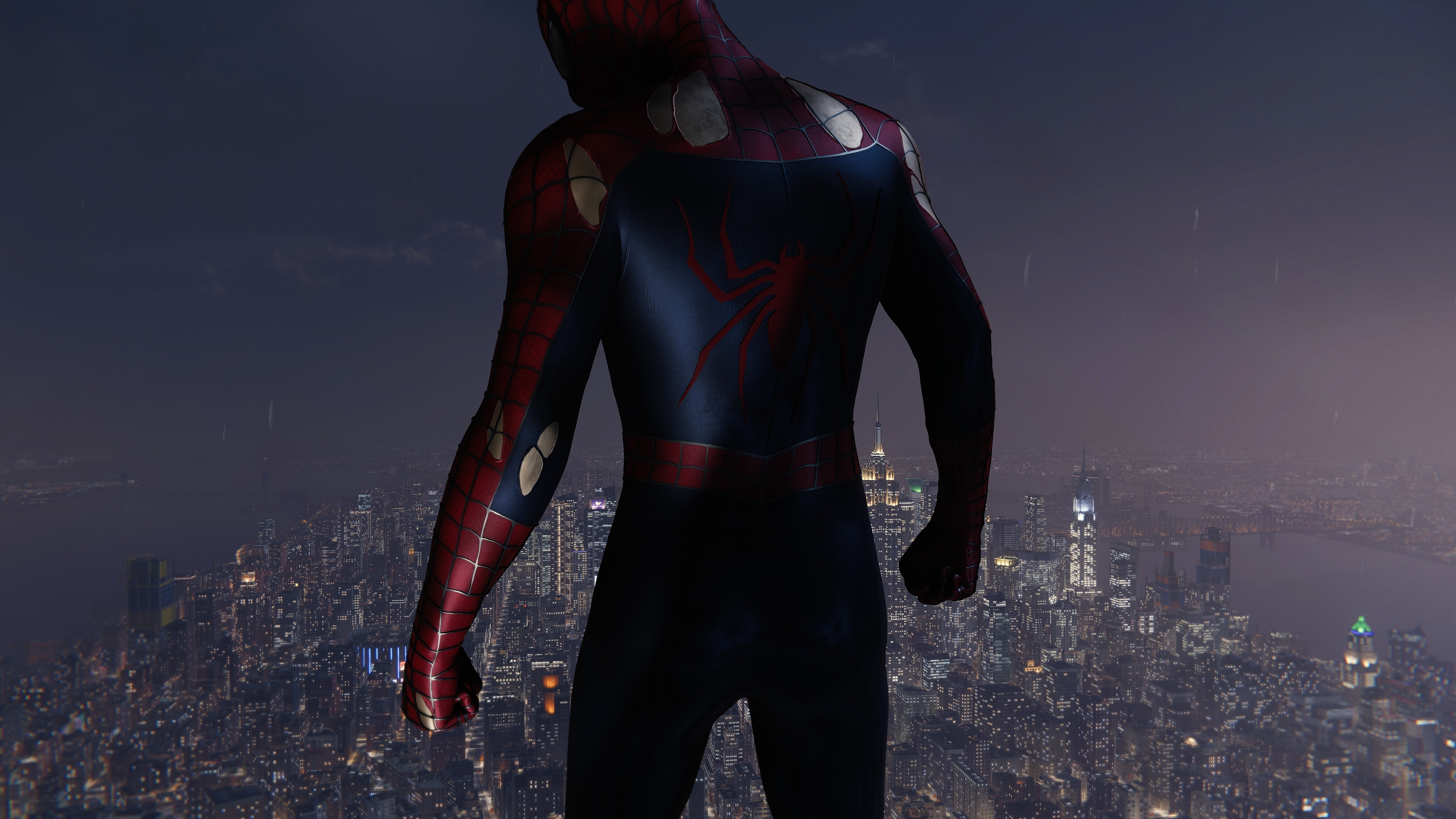 Spider Man Spider Man Remastered Video Games New York City Night Insomniac Games Spider Man 2018 Sup 3840x2160