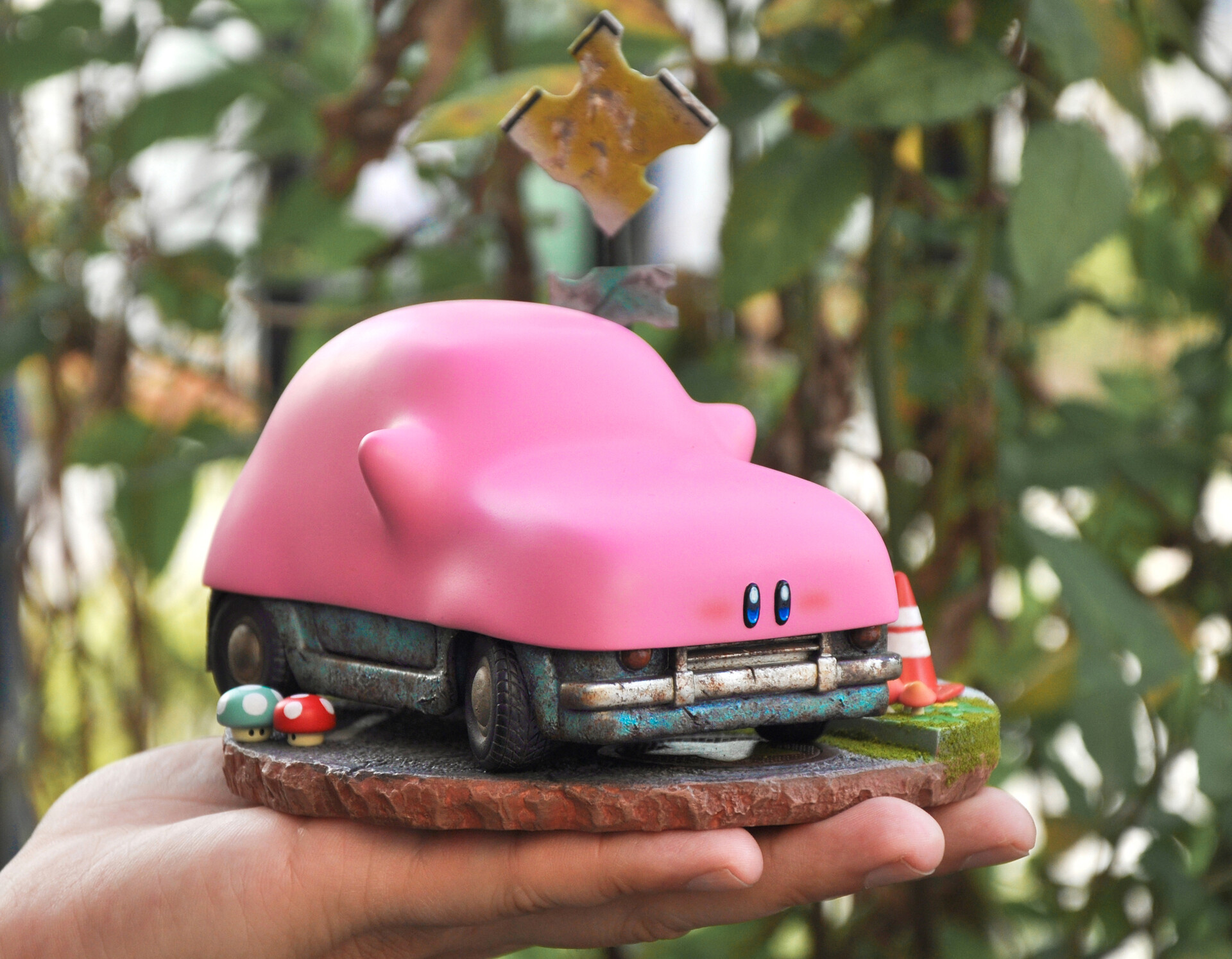 Car Vehicle Pink Cars Artwork Hands Mushroom Video Game Characters Kirby 1920x1494