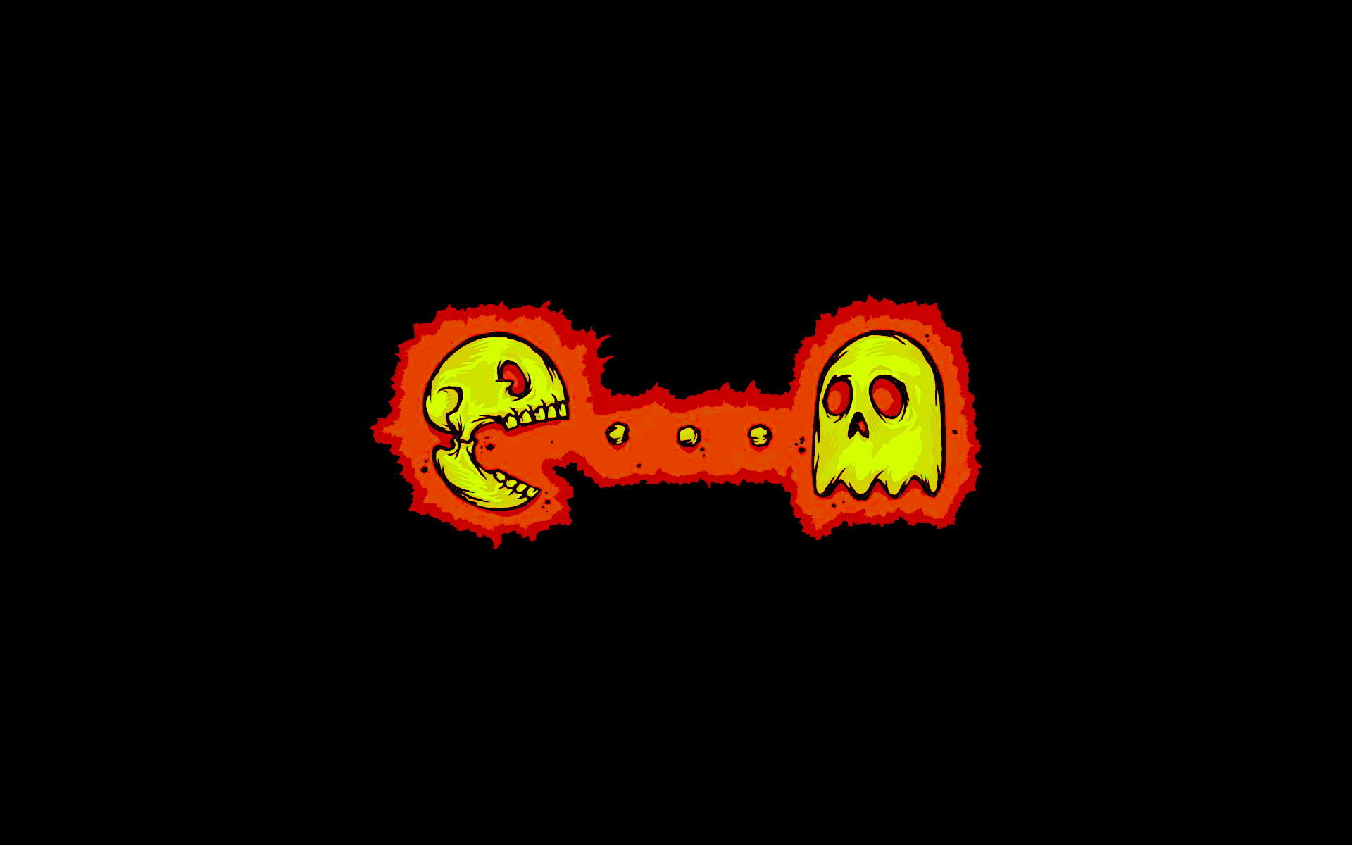 Pacman Pac Man Black Background Simple Background Skull Ghost 1920x1200