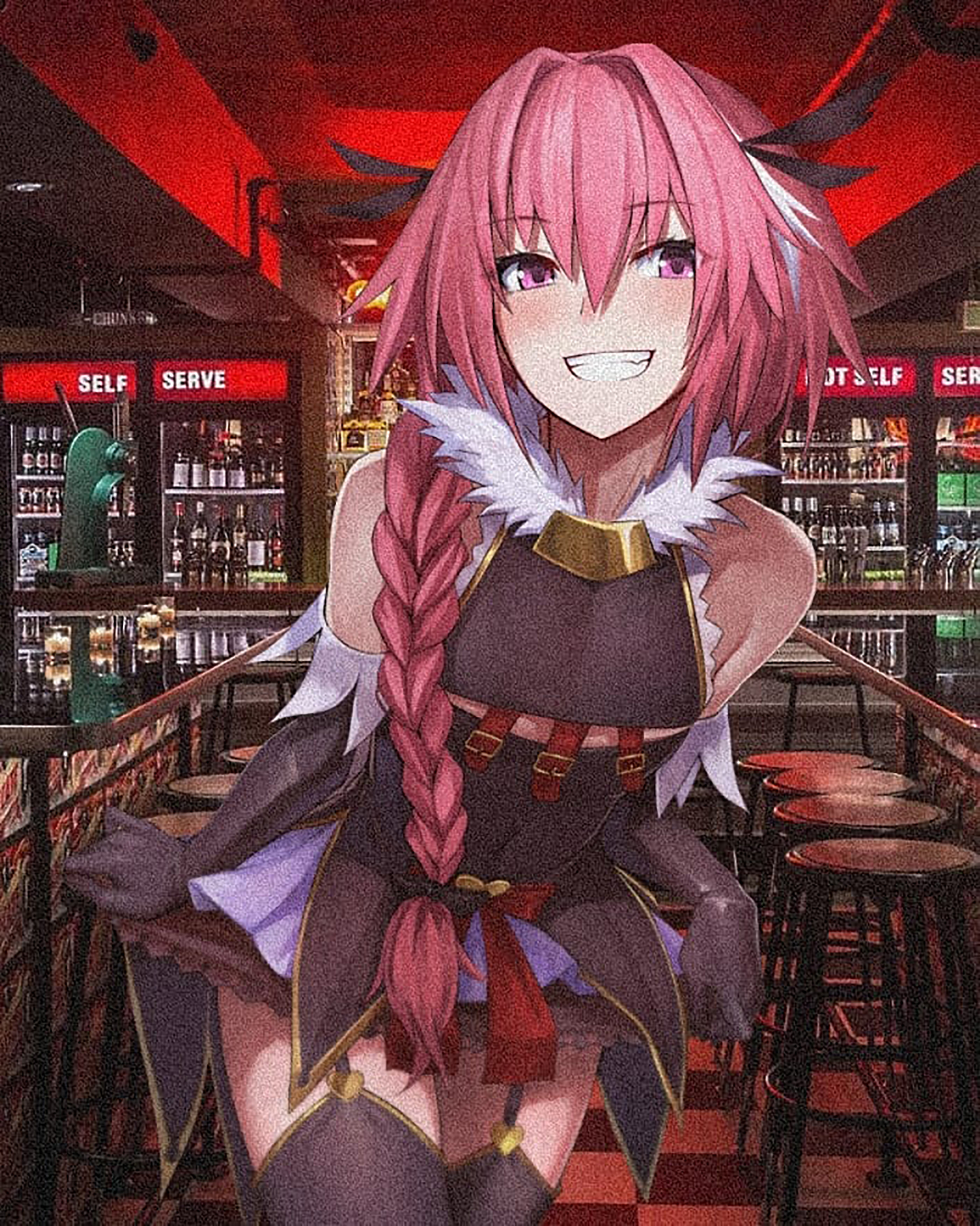 Astolfo Fate Apocrypha Fate Apocrypha Fate Series Femboy Pink Hair Long Hair Pub Smiling Standing Br 2043x2554