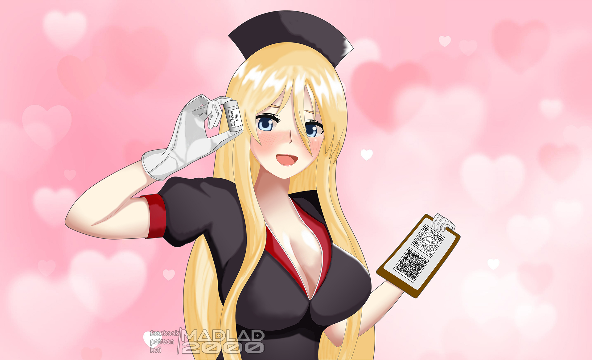 Anime Anime Girls Azur Lane Bismarck Azur Lane Long Hair Blonde Solo Artwork Digital Art Fan Art Hat 1920x1169