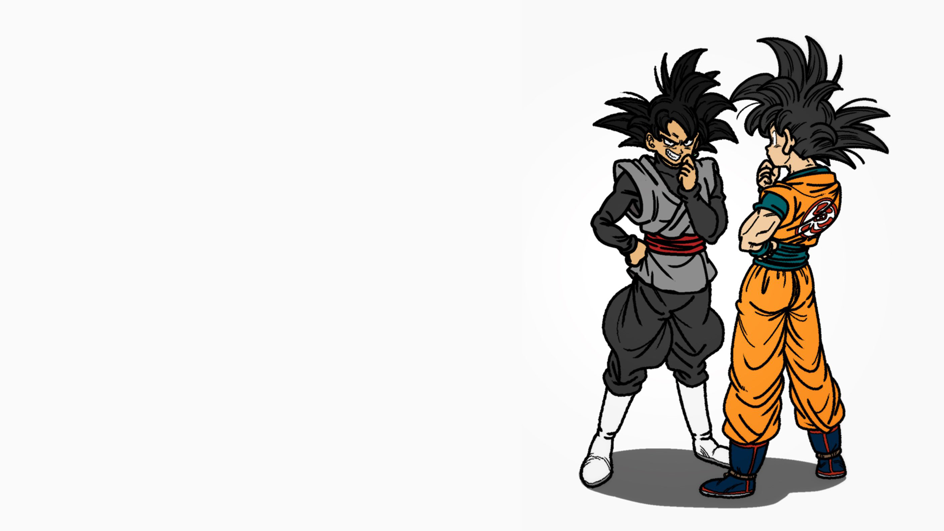Dragon Ball Super Son Goku Goku Black Anime Boys Minimalism Simple Background Standing White Backgro 1920x1080