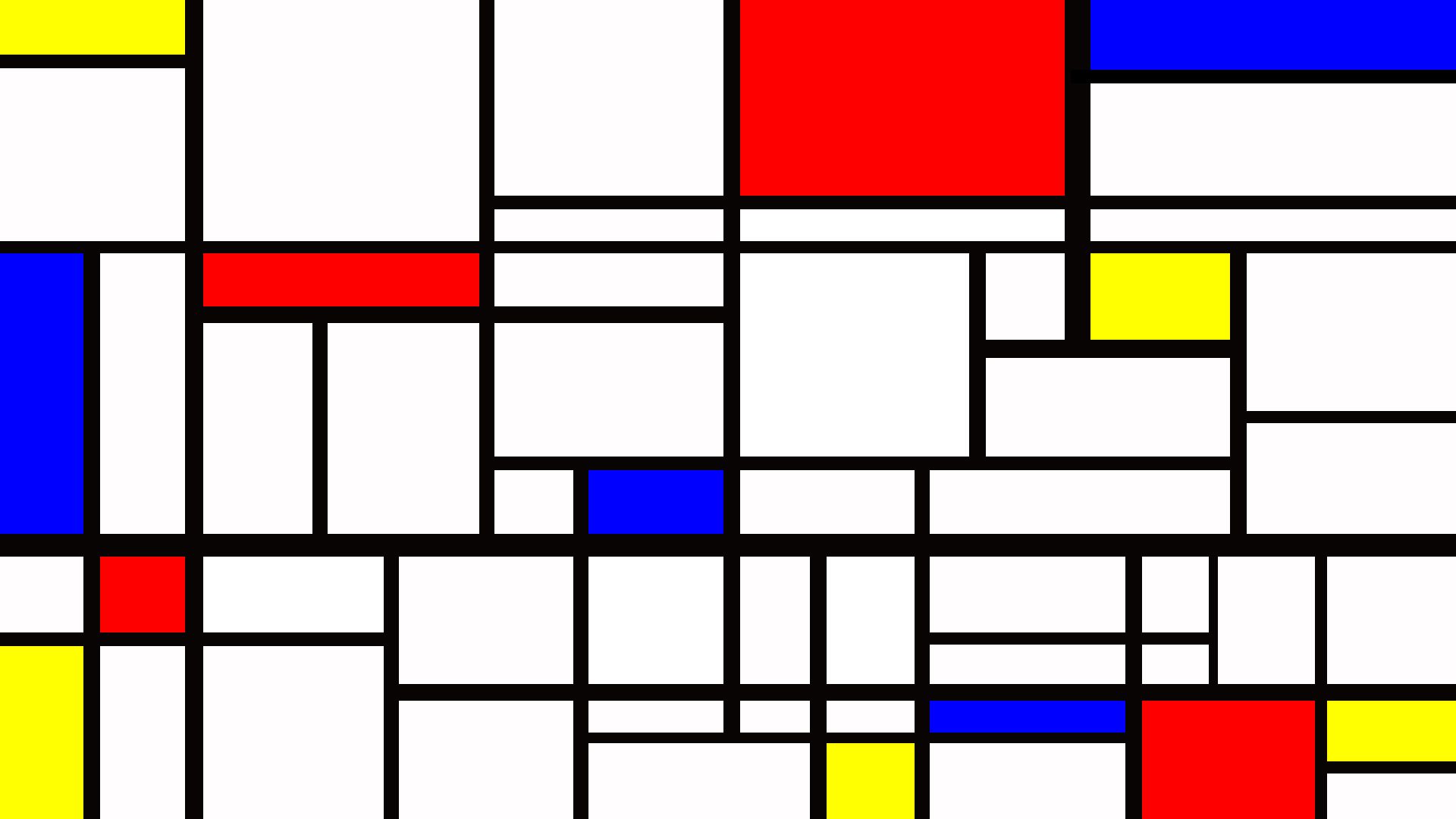 Abstract Geometry Mondrian Minimalism Shapes 1920x1080