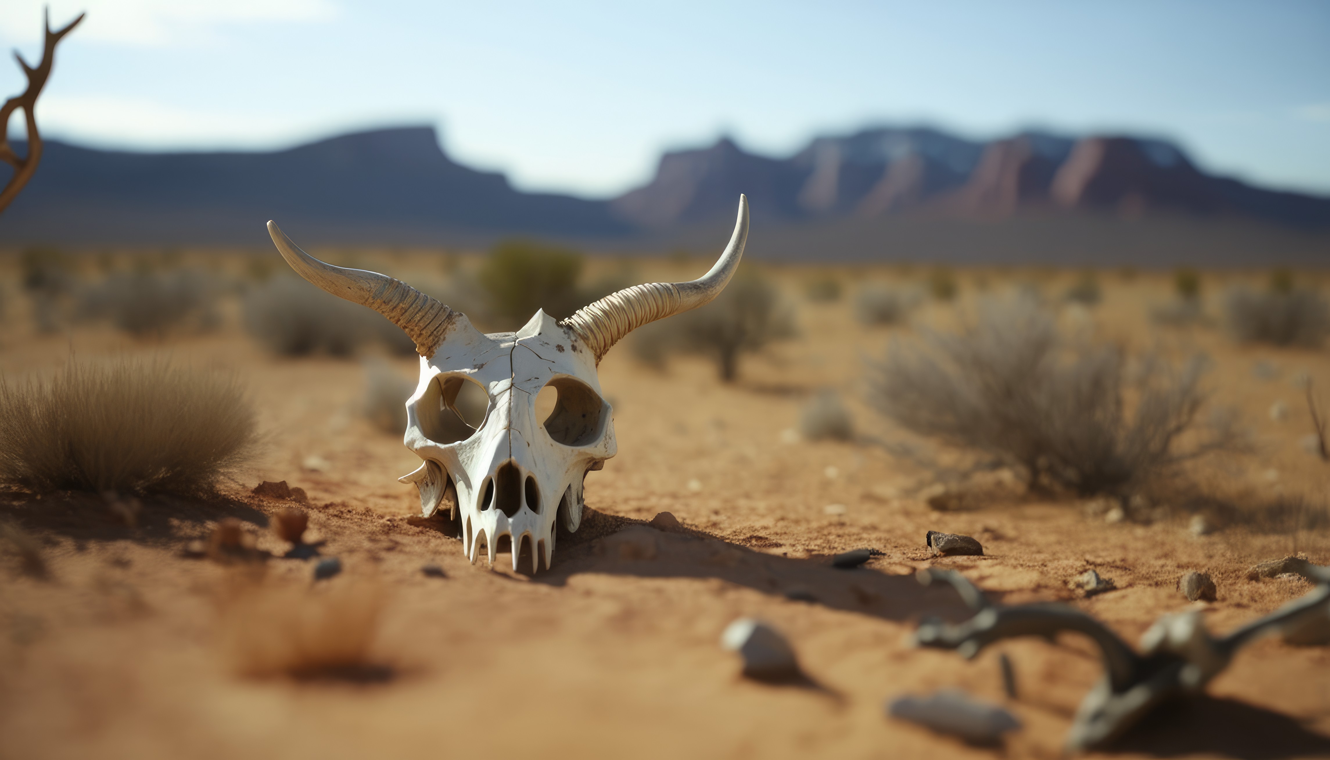 Ai Art Desert Skull Dry Horns 4579x2616