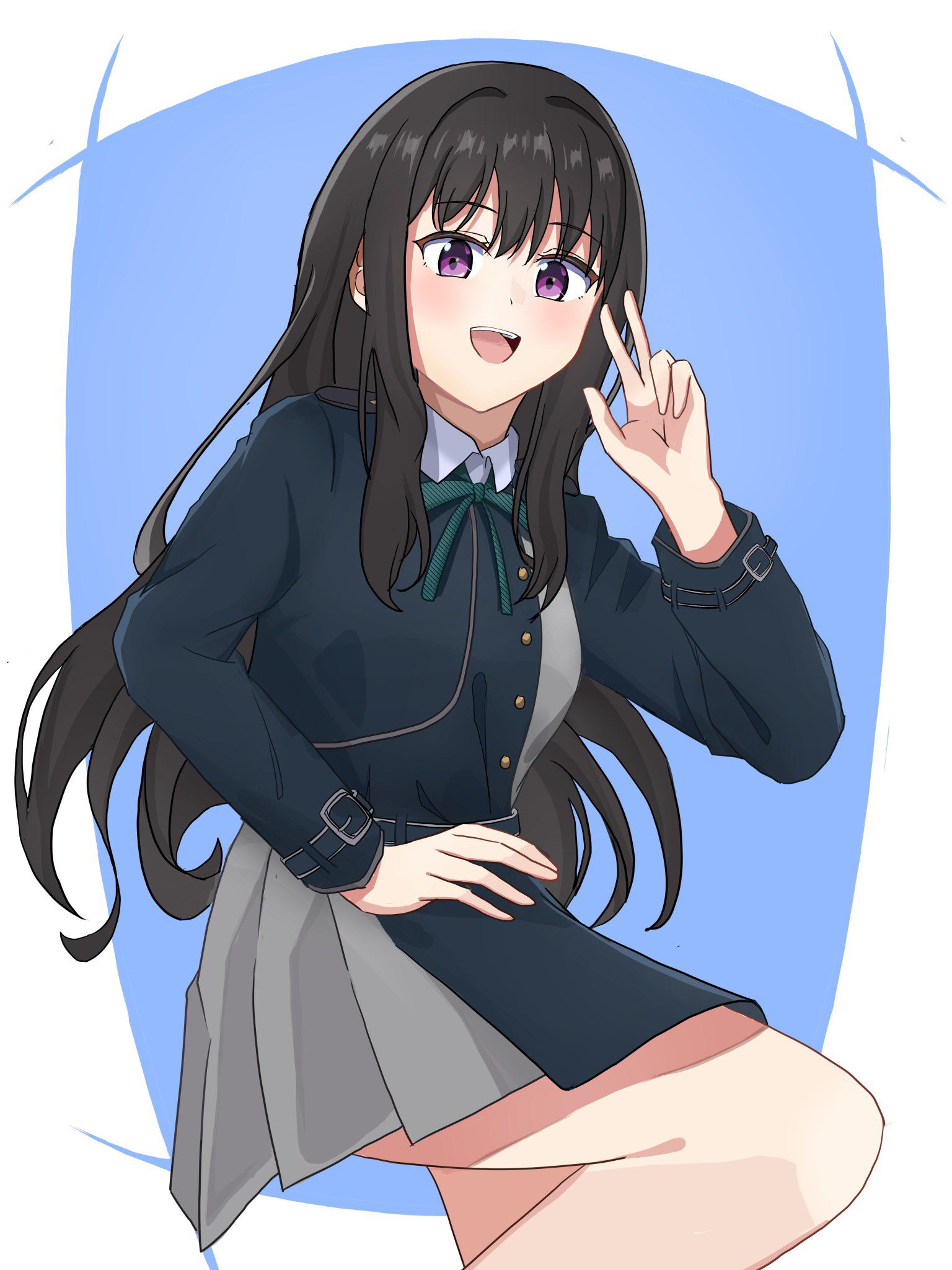 Anime Anime Girls Lycoris Recoil Inoue Takina Schoolgirl School Uniform Long Hair Black Hair Solo Ar 1536x2048