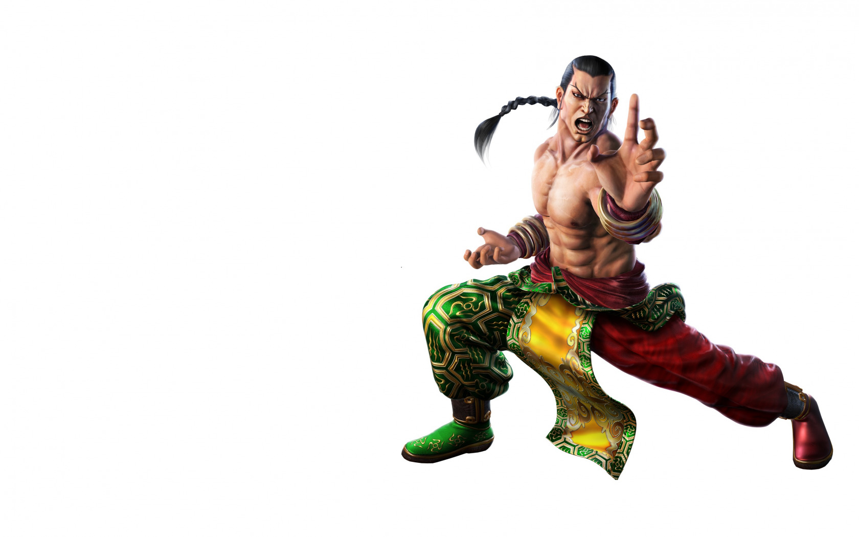 Tekken Feng Video Game Characters White Background Feng Wei Fighting Kung Fu Video Games Braids Look 1680x1050