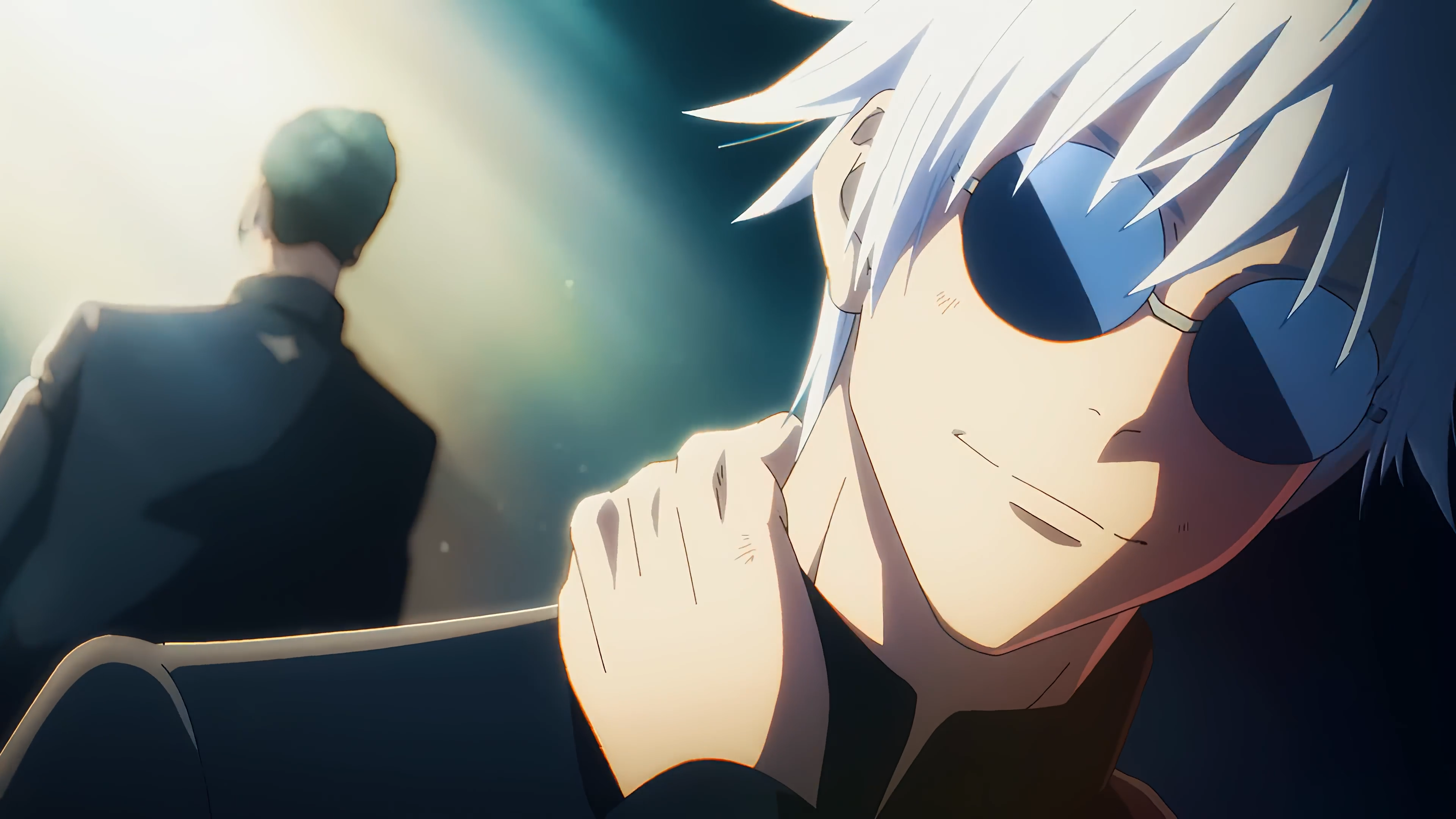 Jujutsu Kaisen Satoru Gojo Suguru Geto Smiling Anime Anime Screenshot Anime Boys Sunglasses Sunlight 3840x2160