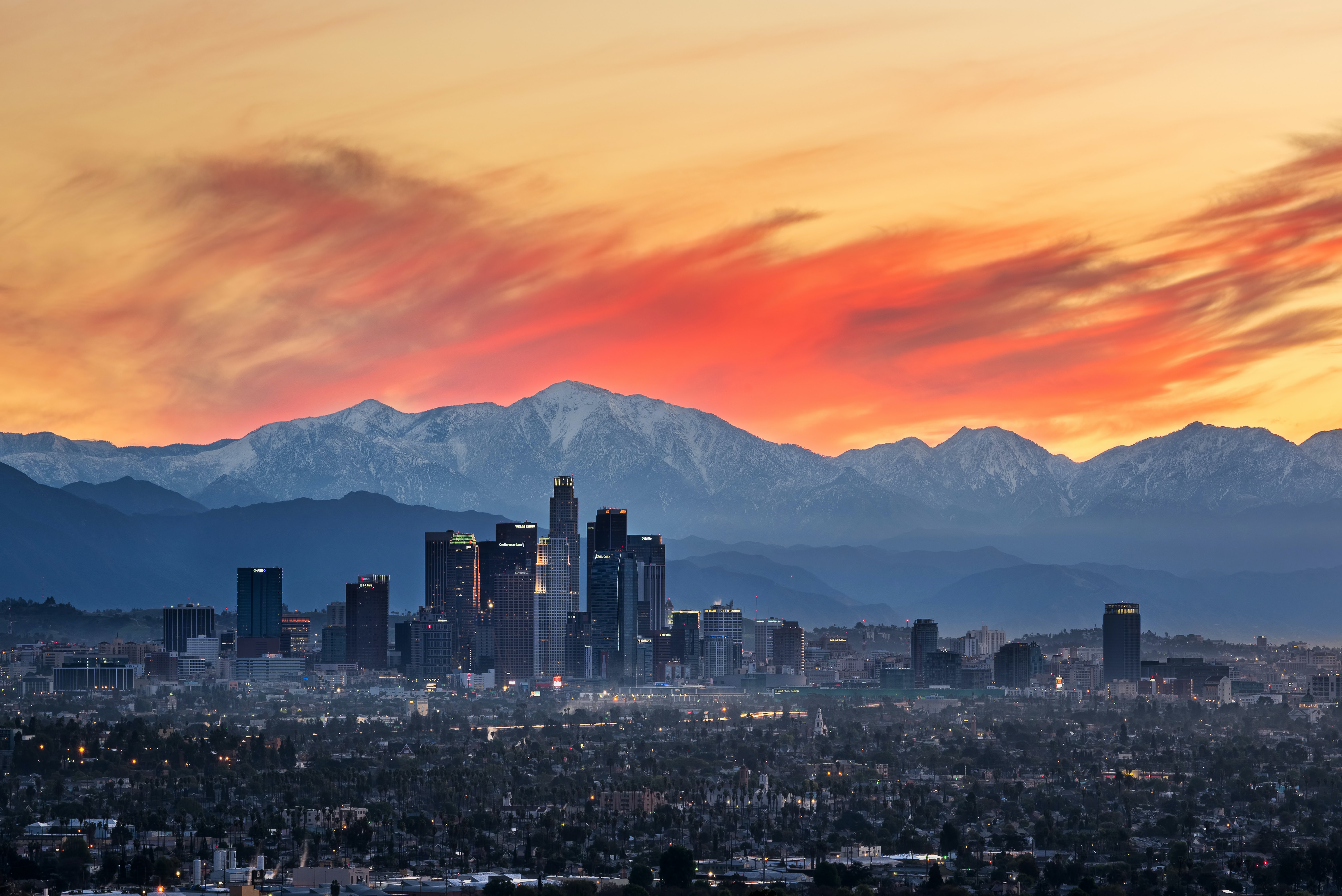 Landscape City Cityscape Los Angeles Photography Sunrise Mountains Smog 6016x4016