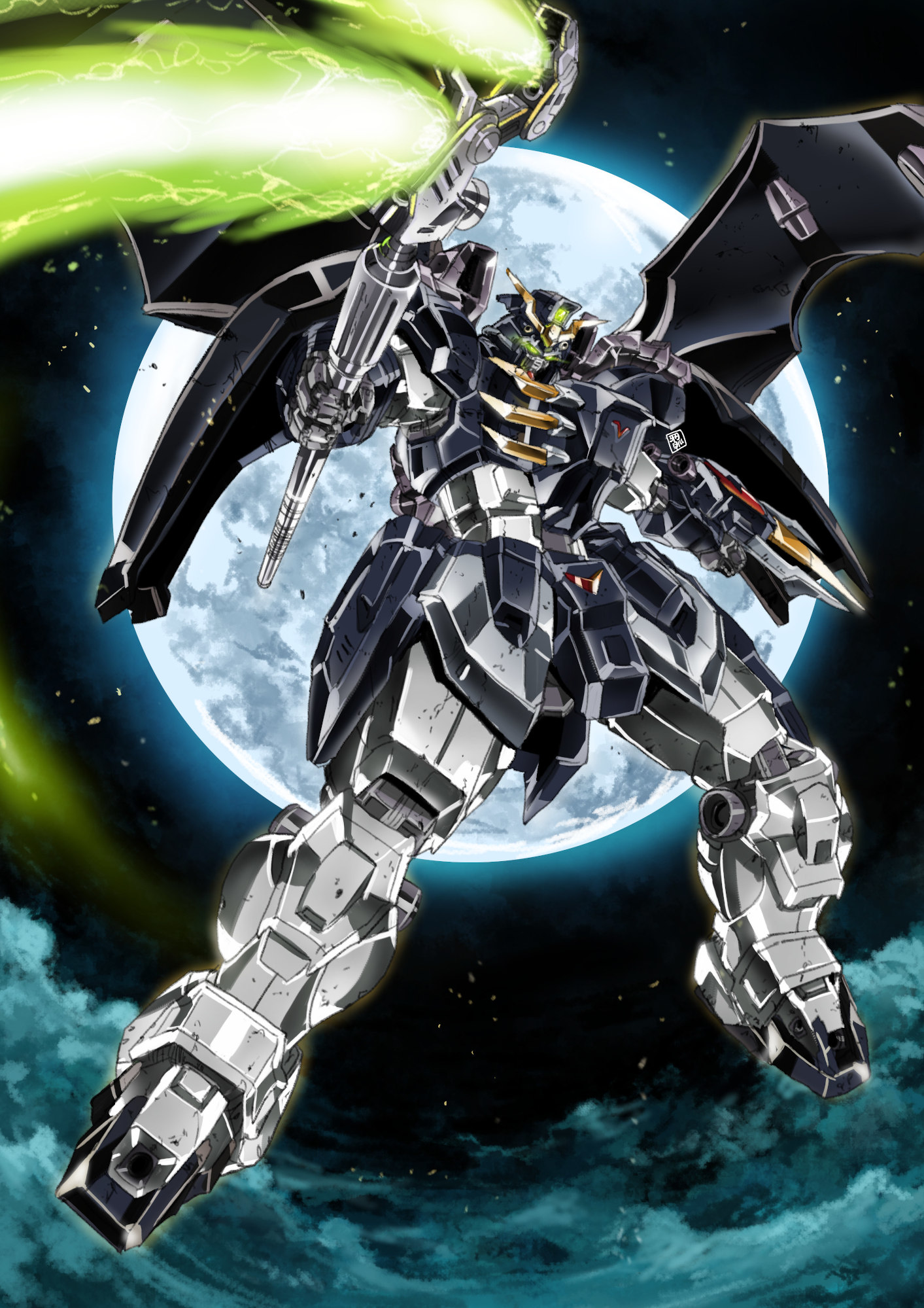 Anime Mechs Super Robot Taisen Gundam Mobile Suit Gundam Wing Gundam Deathscythe Hell Artwork Digita 1413x1999