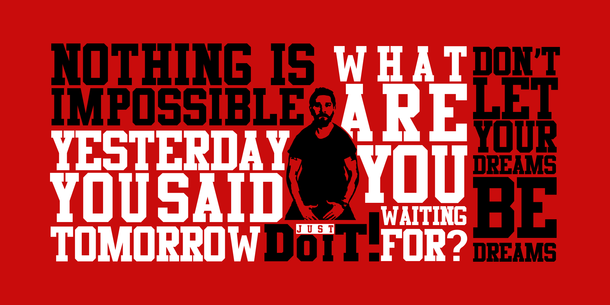 Motivational Red Shia LaBeouf Minimalism Simple Background Red Background 2000x1000