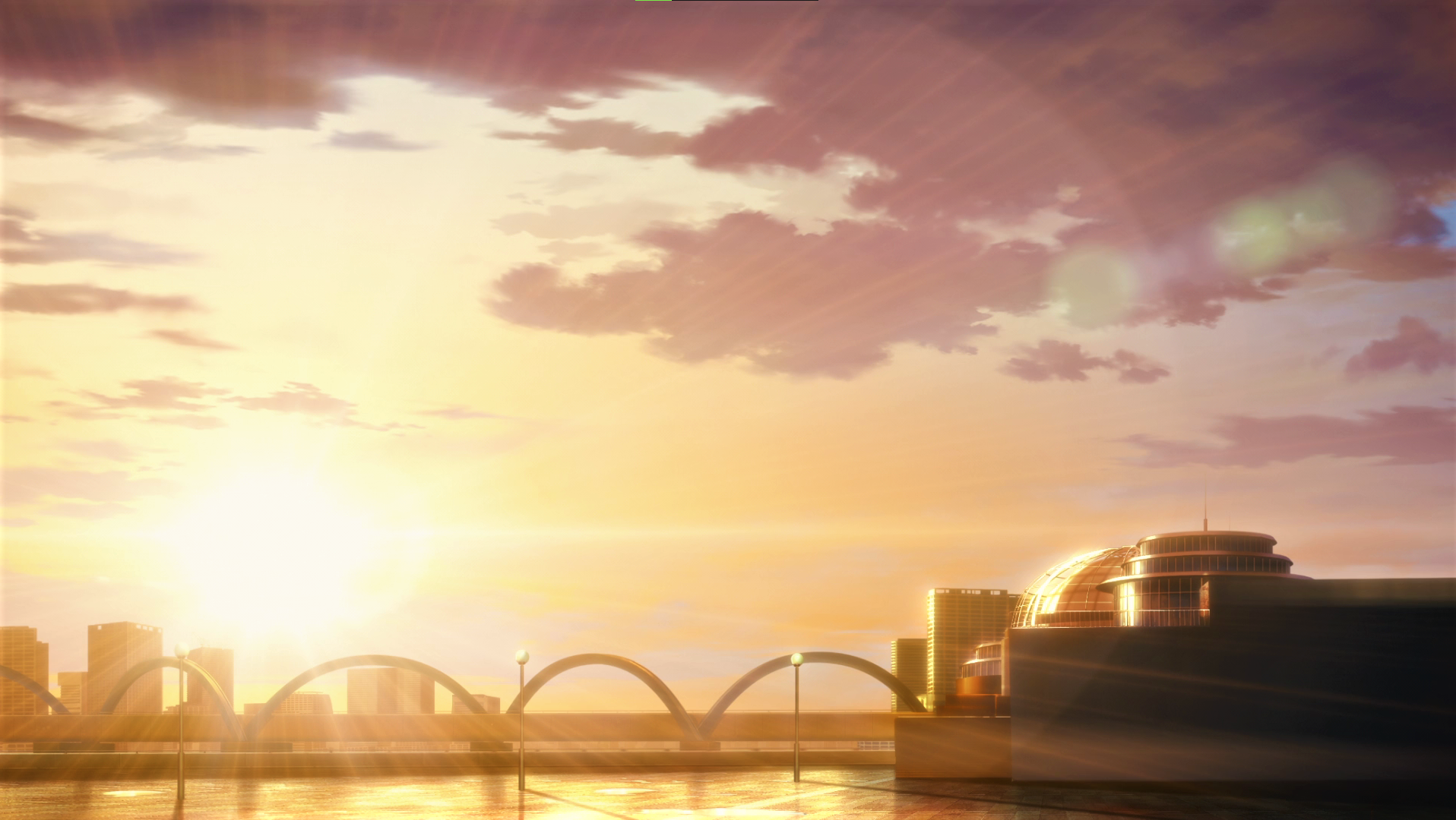 Zom 100 Bucket List Of The Dead Tokyo Japan Aquarium Sunlight Sunset Clouds Anime Anime Screenshot S 1916x1080