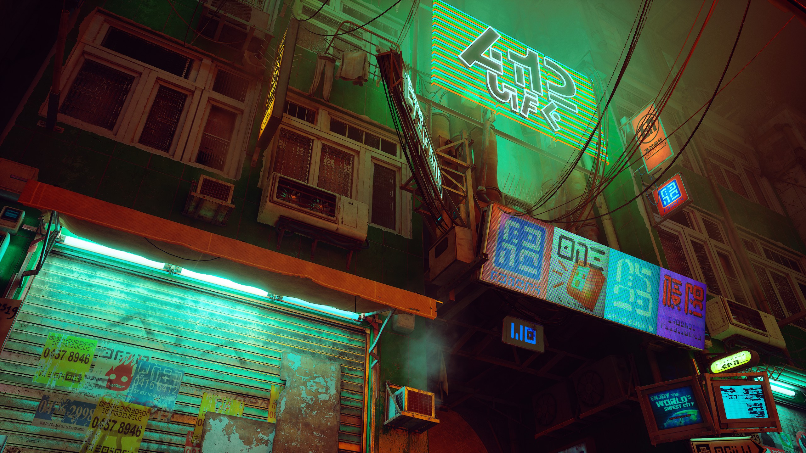 Video Game Art PC Gaming Video Games Screen Shot Stray Post Apocalypse City Neon Night Grunge Dark L 2560x1440