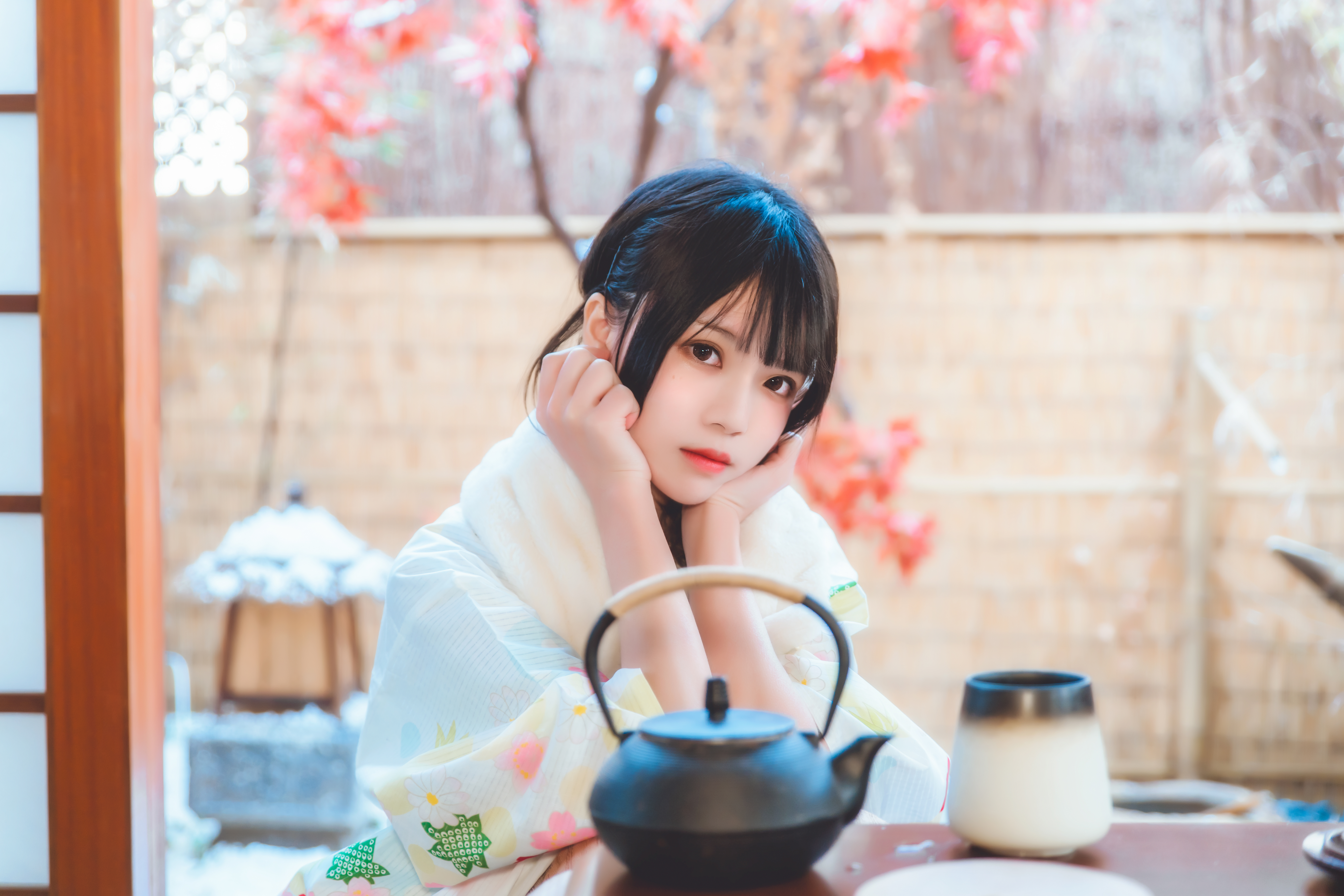 Black Hair Kimono Lips Asian Women 7952x5304