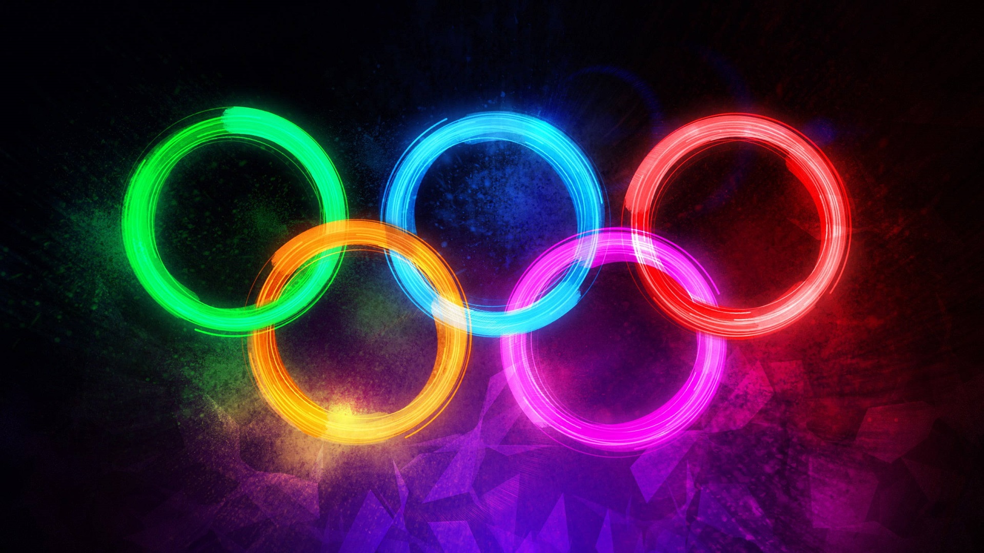 Olympic Rings Colorful Minimalism Circle 1920x1080