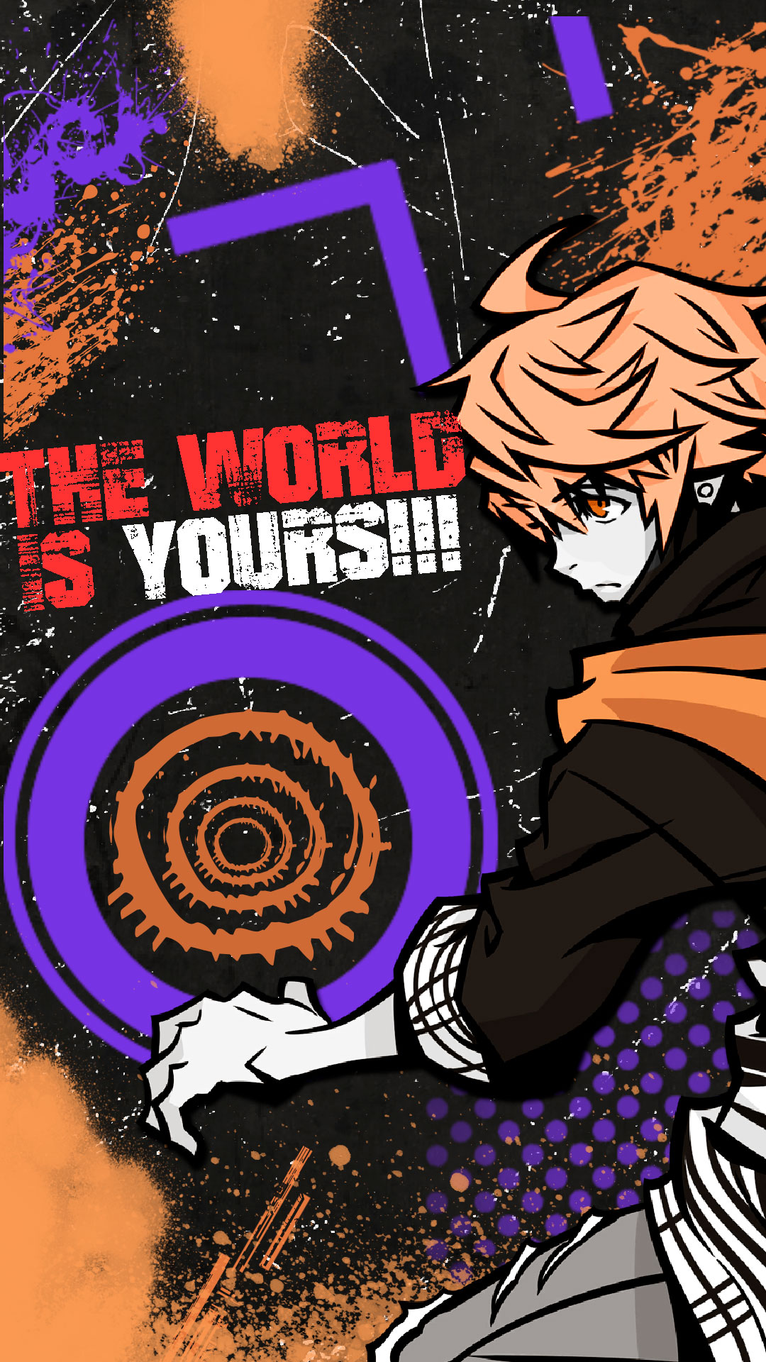 Rindo Kanade The World Ends With You Graffiti Grunge Orange Eyes NEO The World Ends With You 1080x1920