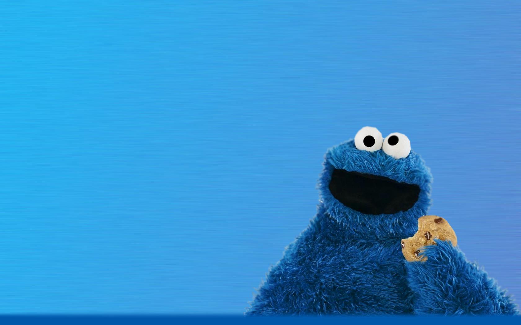 Cookie Monster Cartoon Cookies Blue 1680x1050