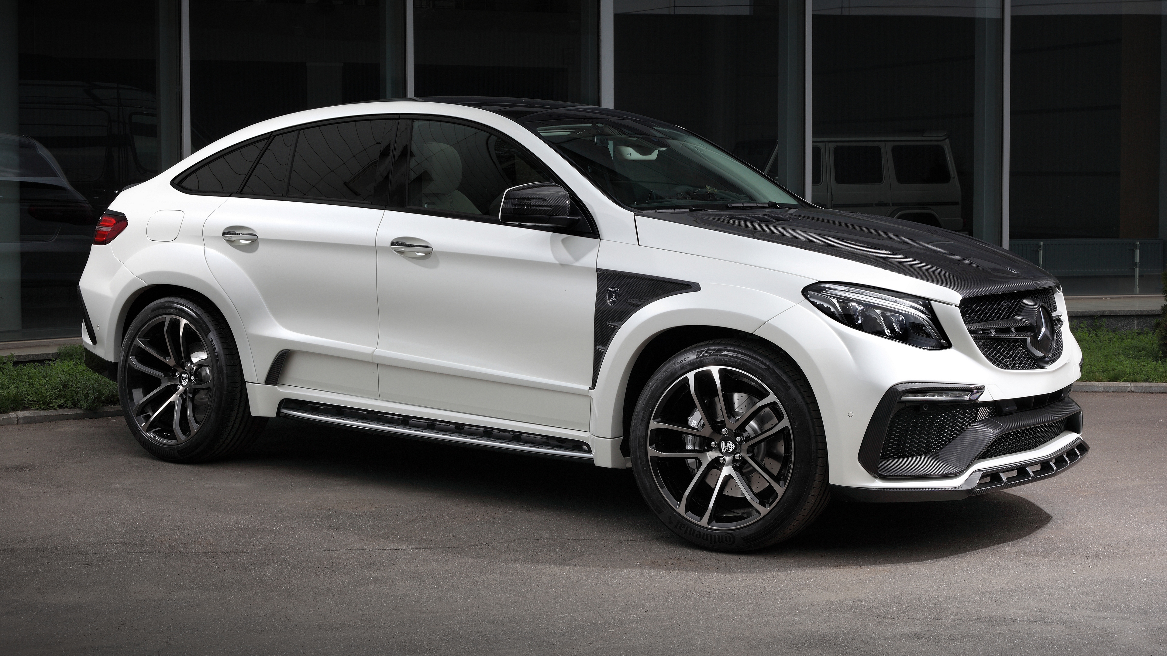 Mercedes Benz GLE Inferno Tuning German Cars White Cars Luxury Cars Car Simple Background Side View  3840x2160
